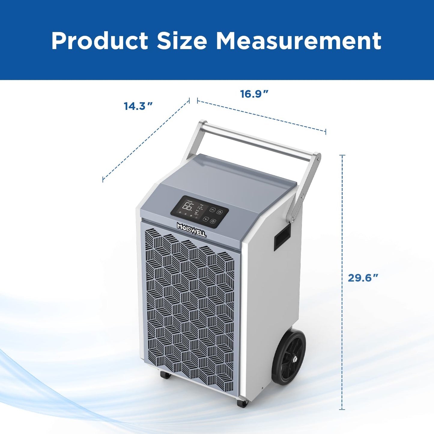 Moiswell 200 Pints Commercial Dehumidifier with Pump and Drain Hose for Basements, Heavy Duty Commercial Grade Dehumidifiers for Large Spaces, Warehouse, Industry Water Damage Unit, Auto Defrost