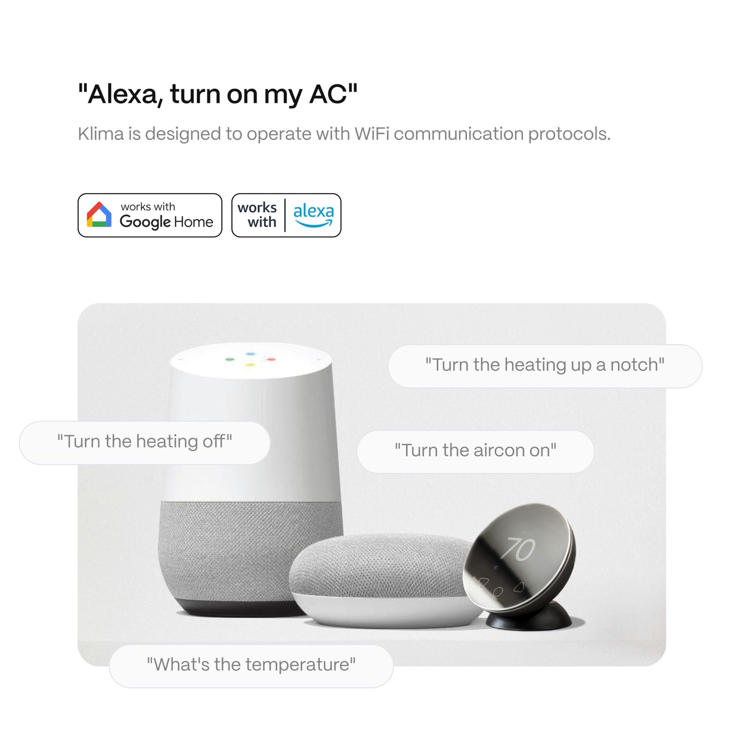 Boldr Klima Smart Thermostat for Air Conditioners, Window A/C, Mini Splits & Heat Pumps - Alexa & Google Home Compatible, WiFi Control App, Energy Saving, Easy DIY Install, Aluminum Silver
