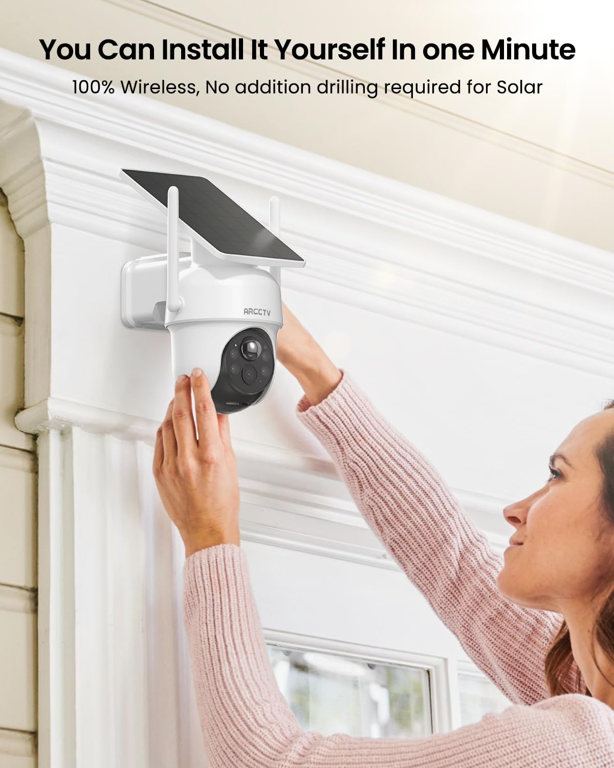 Security Cameras Wireless Outdoor, No Monthly Fee Solar Camera Outdoor Wireless, 4-Camera 4MP Home Security Camera System with Base Station, Local Storage, PIR Motion Detection, Color Night Vision
