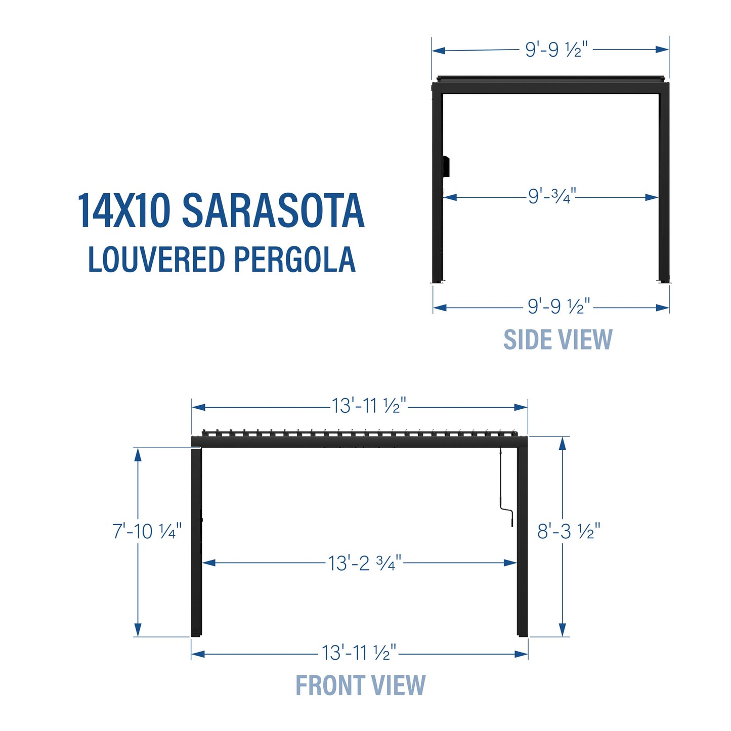 Backyard Discovery Sarasota 14' x 10' Galvanized Steel Louvered Pergola Kit with Adjustable Roof, Shade, Rain Protection, High-Wind Rating, Gutter System for Outdoor Patio, Garden, Deck, Entertaining