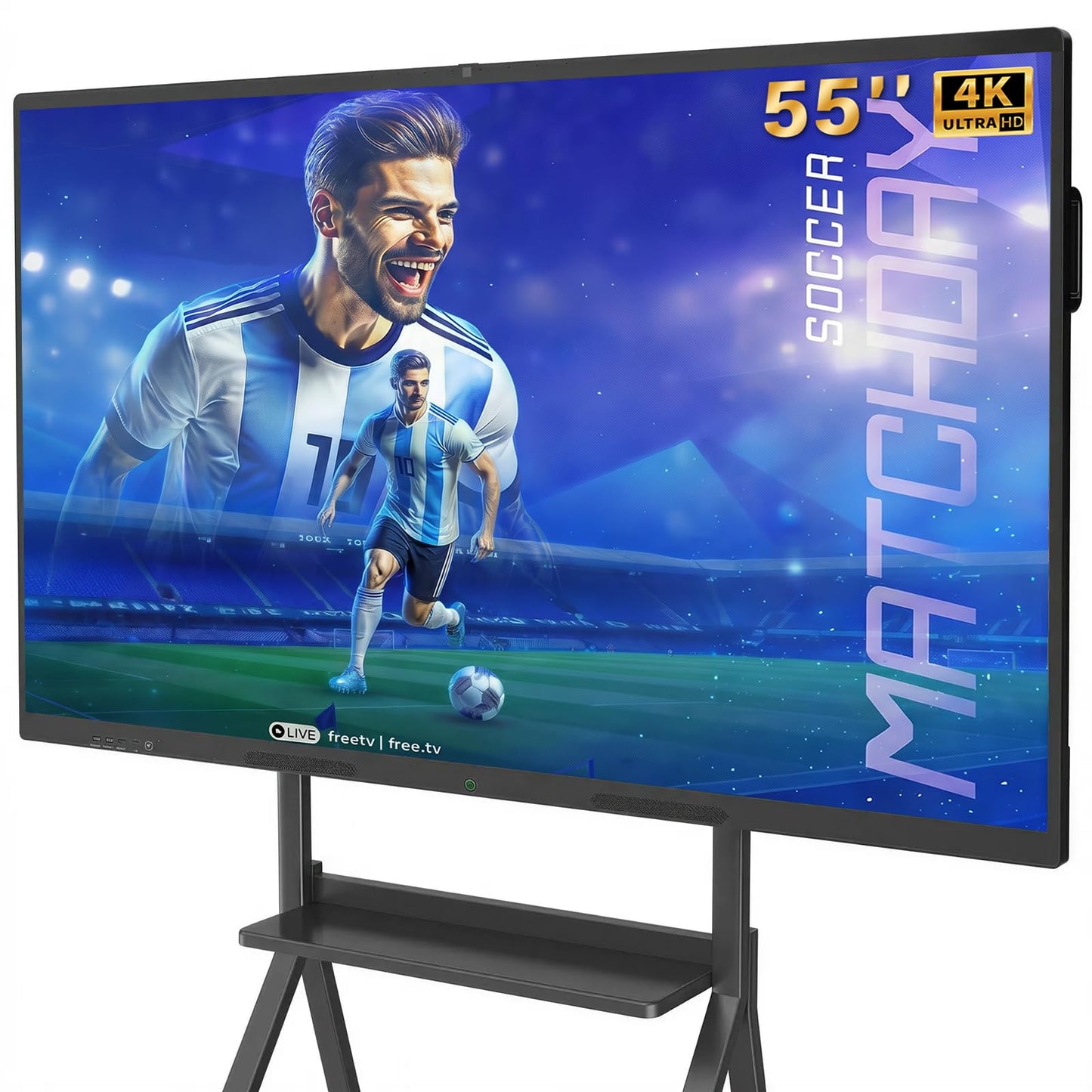 QIXZOCV 55" Smart Board, Interactive Whiteboard, 4K UHD Touch Screen, Android 14, 8+128G, All in One Smartboard for Classroom Office Home (Wall Mount Included)