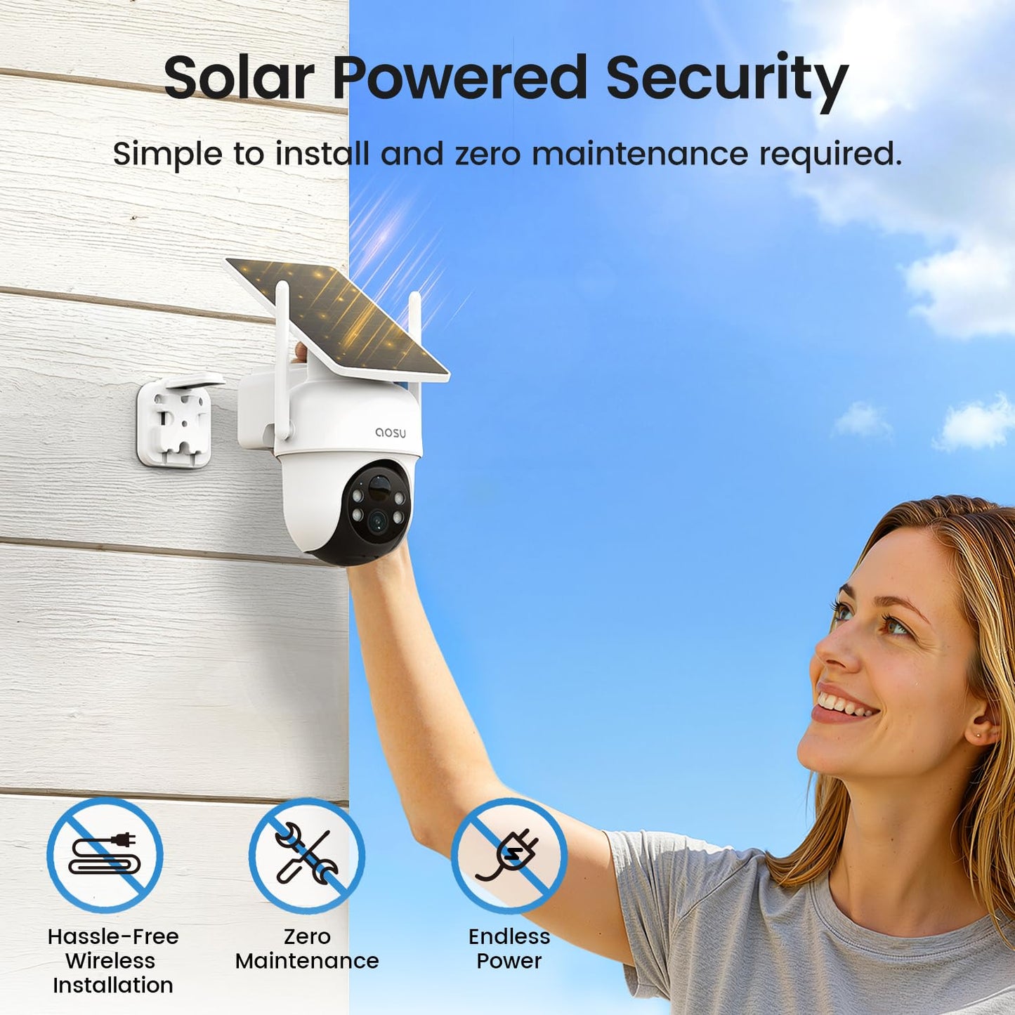 aosu Security Cameras Wireless Outdoor, 6-Cam Kit, No Subscription Required, aosuBase Expandable to 1TB (32GB Built-in), 360° Pan & Tilt, Human Auto Tracking, 5MP Color Night Vision, Easy Setup