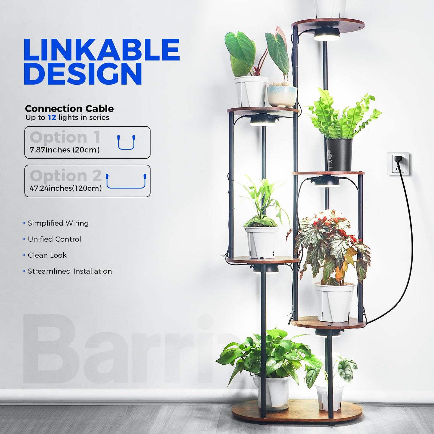 Barrina Puck Grow Light, Full Spectrum 5000K, 36W (4 x 9W), 4 Packs with Timer, Aluminum, Model OG09-B4T, Black