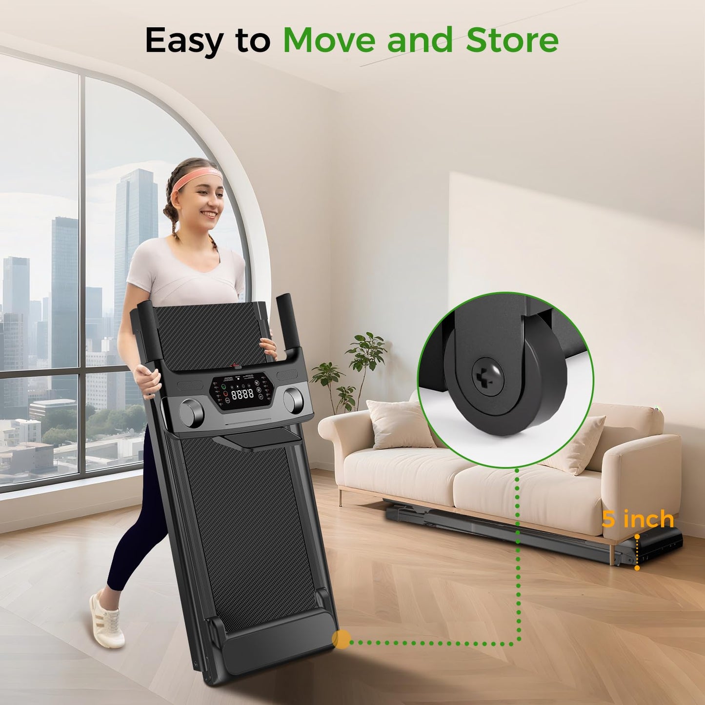 Foldable Treadmill for Home, 3-in-1 Walking Pad with 13% Incline & Handle Bar, 300LBS Capacity, 3.0HP Quiet Brushless, Small Treadmills for Small Spaces FutureGlide