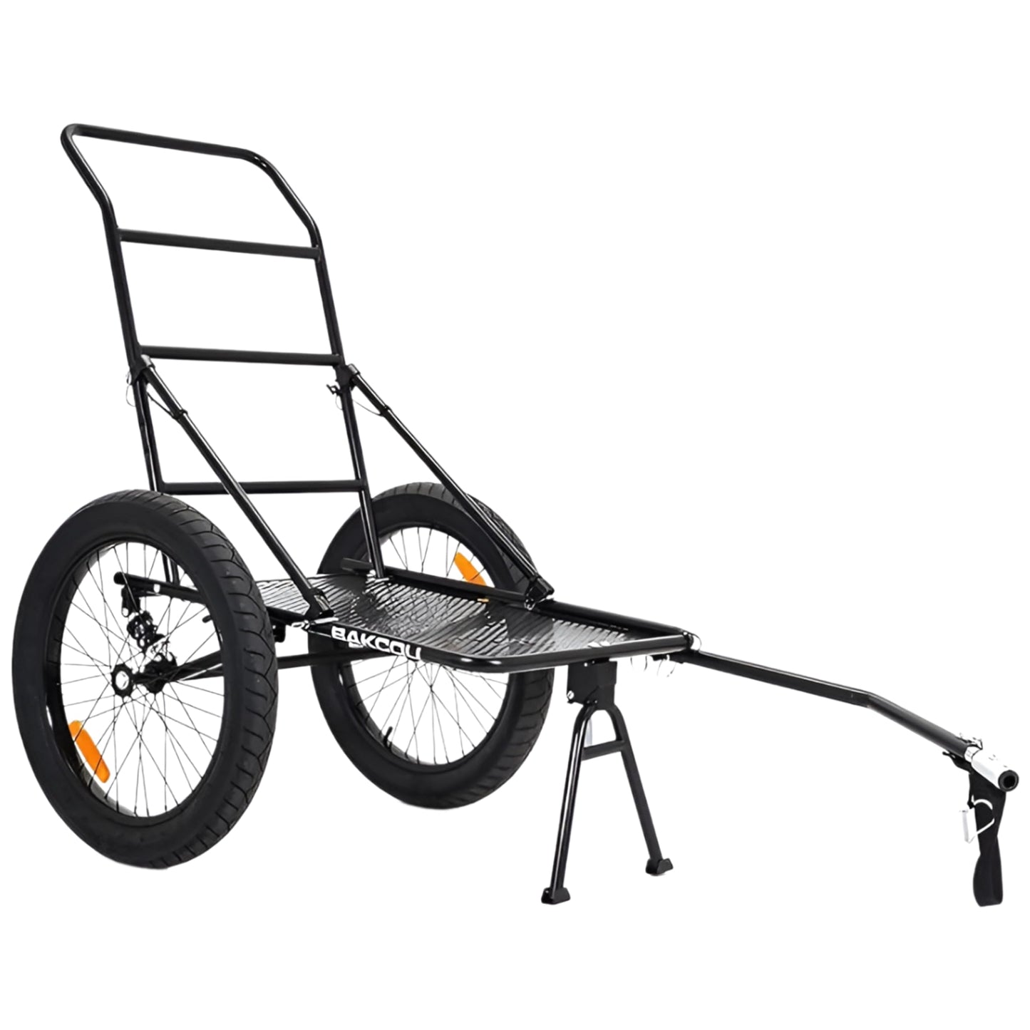 Bakcou - Folding Utility eBike Trailer - Hitch Attachment, Axle Extenders, 16x3 Fat Tires, Heavy-Duty Cargo Storage Cart with Canvas Liner