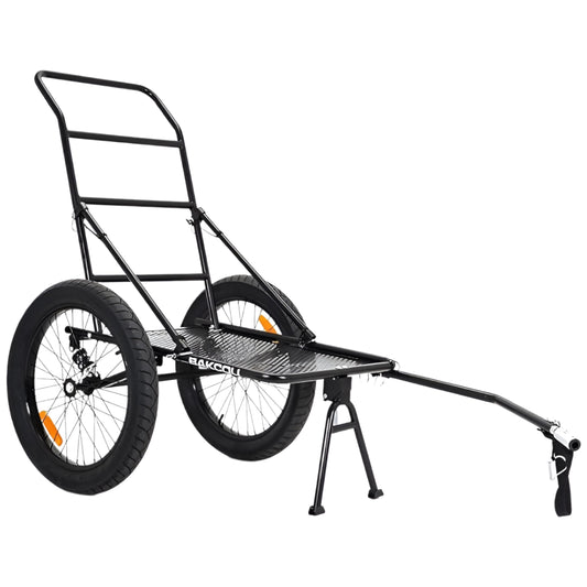 Bakcou - Folding Utility eBike Trailer - Hitch Attachment, Axle Extenders, 16x3 Fat Tires, Heavy-Duty Cargo Storage Cart with Canvas Liner