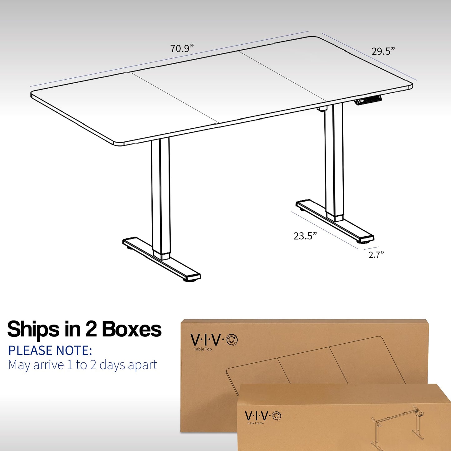 VIVO Electric 71 x 30 in Rustic Standing Desk, Memory Height Adjustment, 1B Series, Holds 220 lbs, Black and Vintage Brown Top, Black Frame, DESK-KIT-1B7BN