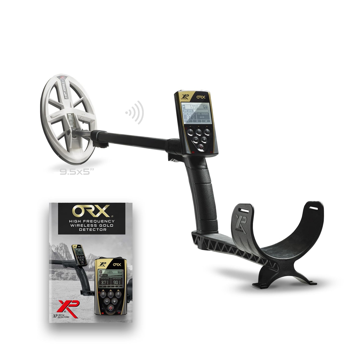XP Metal Detectors ORX Detector - Specialized in Gold Hunting - with HF Elliptical Coil (9.5x5'') up to 80kHz, Remote Control and S-Telescopic Lite Stem, (ORX-ELLHFRCE)