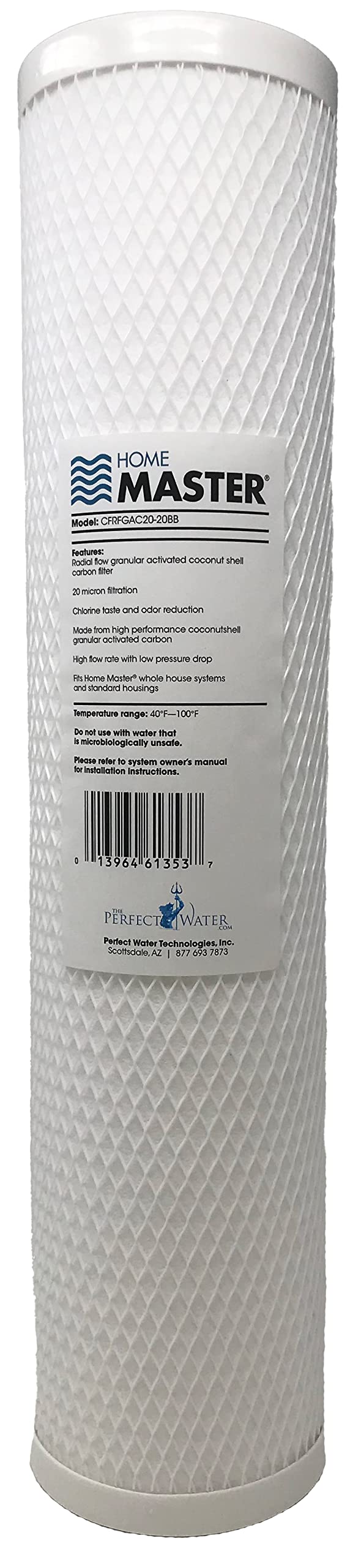 Home Master Whole House 4-Layer Sediment 25 to 1 Micron, Iron, Radial Flow GAC Carbon, 2 orings & Grease, 15gpm, Replacement Filter Set CsetBB3SmgFeC 20x4.5