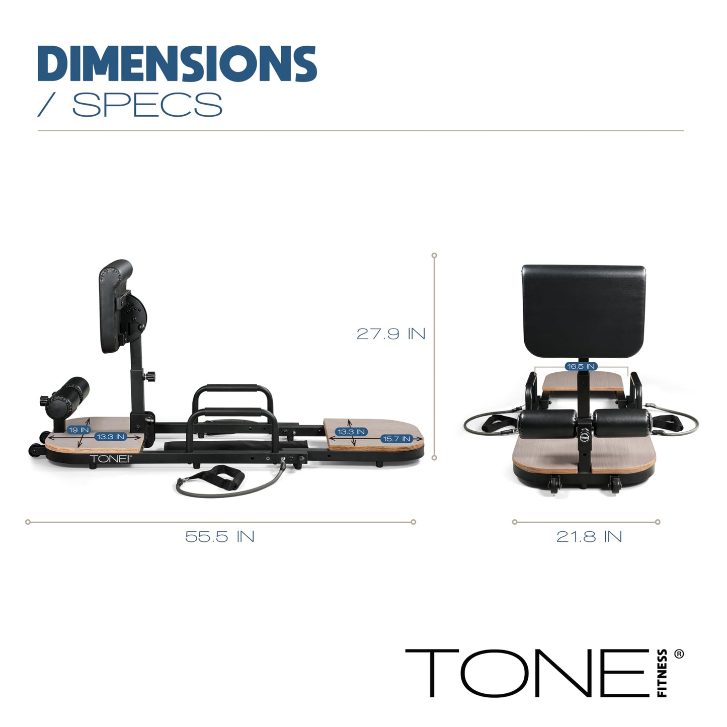 Tone Fitness Foldable Hip Thrust & Glute Exercise Machine | Adjustable Sissy Squat, Core & Leg Trainer | Compact Multi-Purpose Home Gym Equipment | Classic Gray
