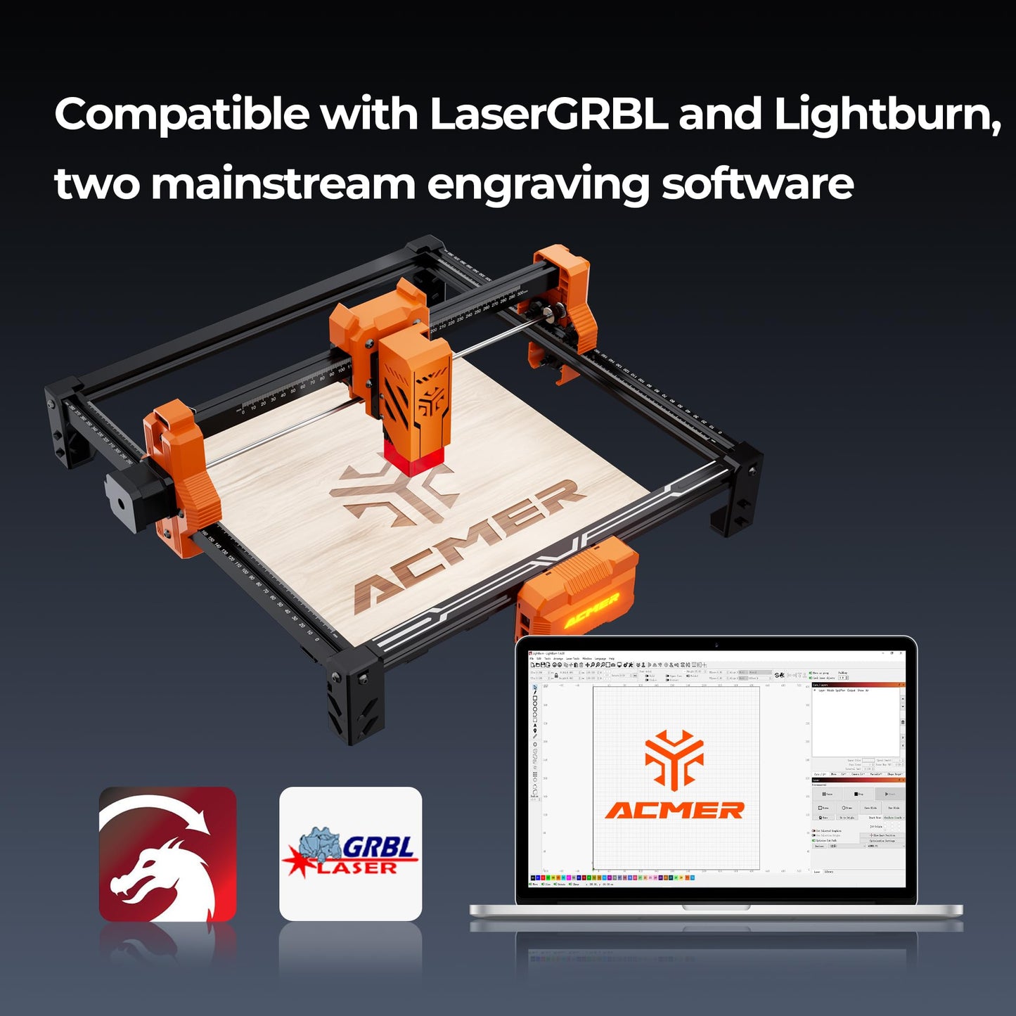 Laser Engraver, ACMER 7W(7000mW) Laser Cutter Machine, 48W Output, 0.01mm Precision, 300x300mm Area, 10000mm/min Speed, for Wood, Metal, Leather, Acrylic, DIY & Education