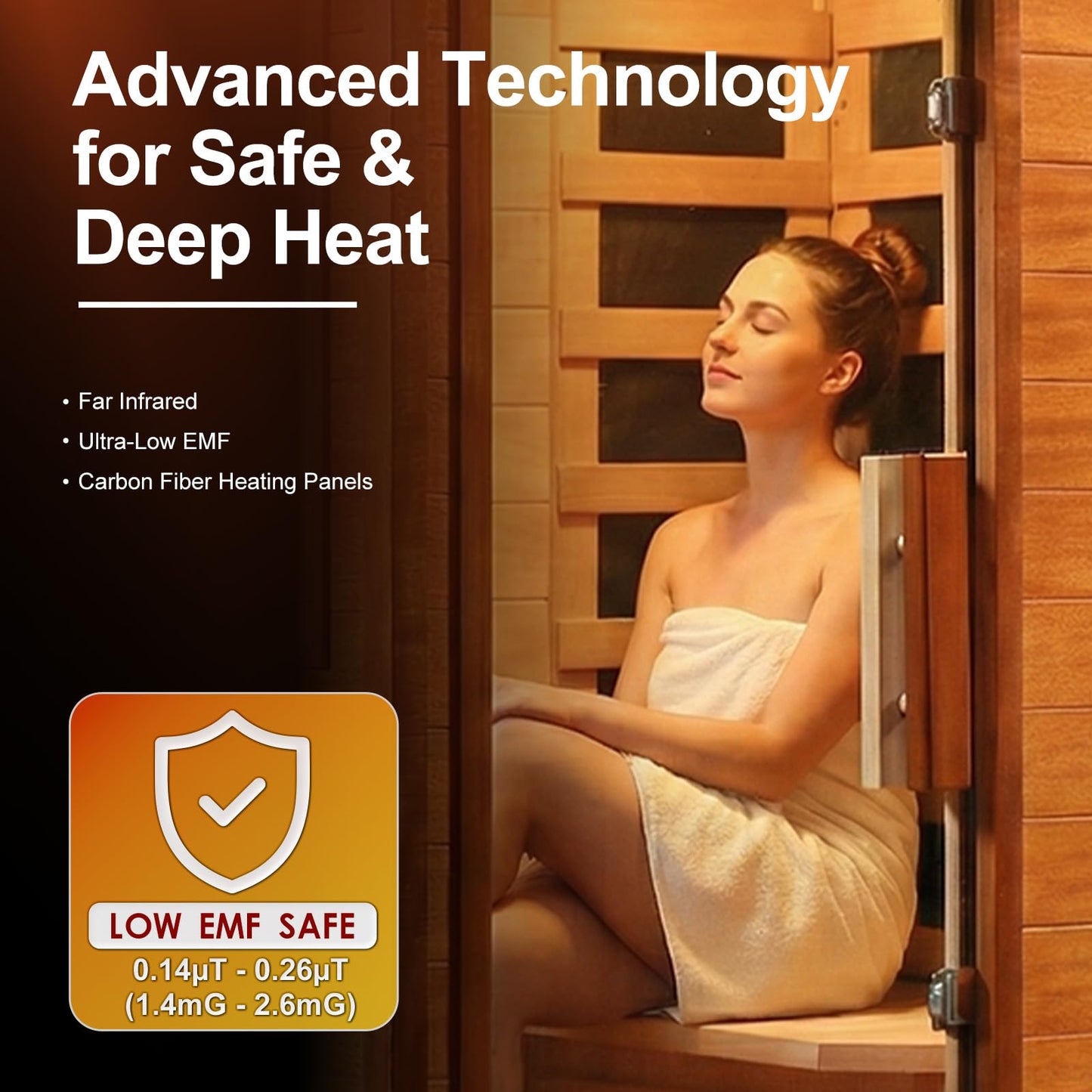 CedarLuma Ultra Low EMF Infrared Sauna, Fast Heat-Up Carbon Fiber Far Infrared Sauna with Multi-Color Therapy Lights