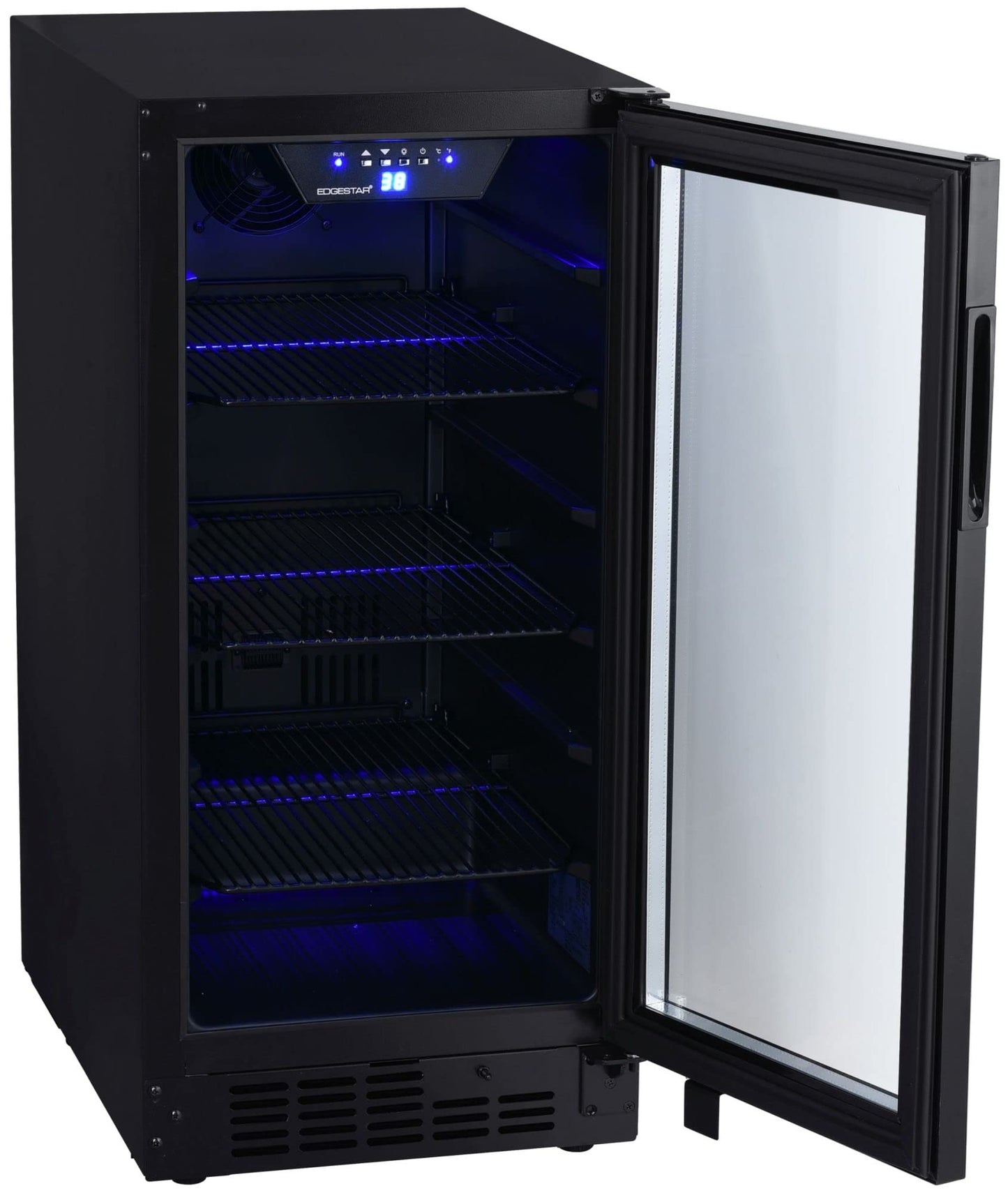 EdgeStar BBR901BL 15 Inch Wide 80 Can Built-In Beverage Center with Slim Design - Black