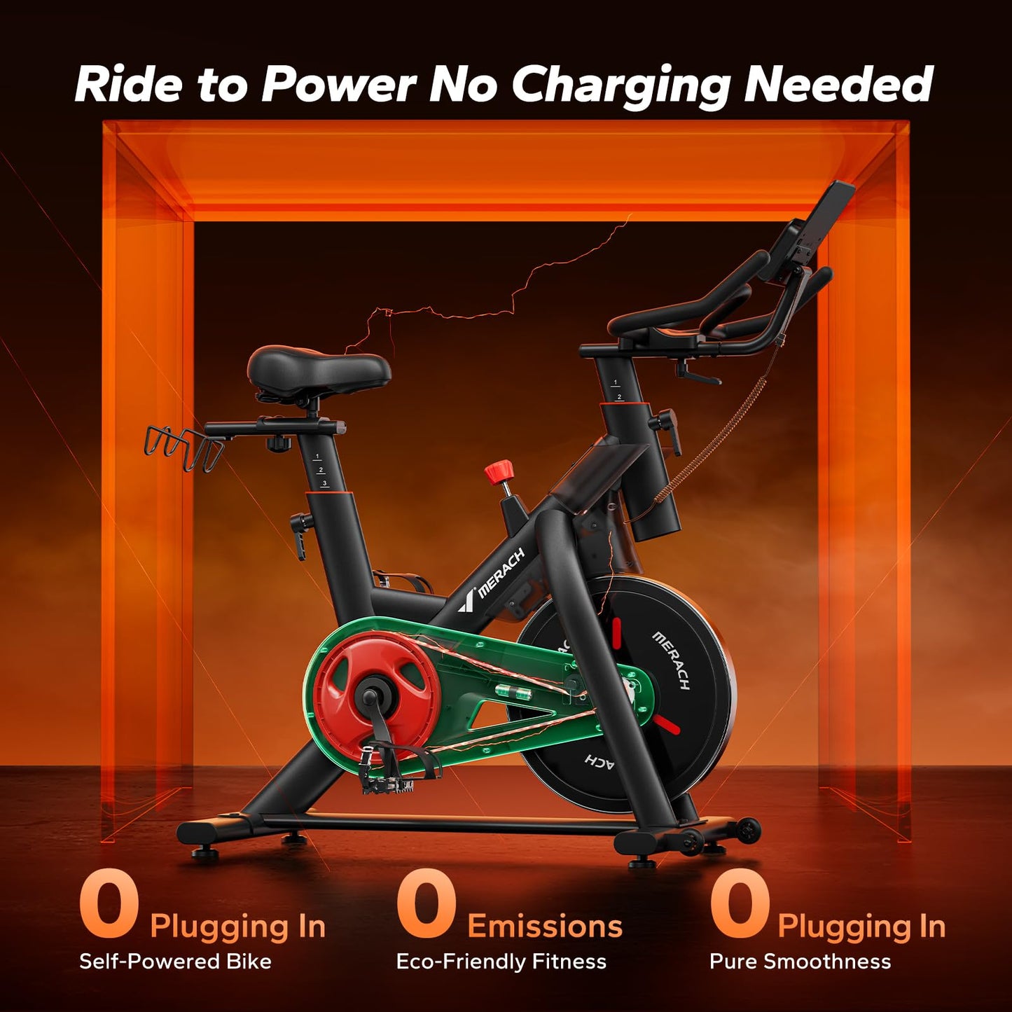 Merach Magnetic Exercise Bike for Home Gym, Low Noise Stationary Bike with Soft Seat Cushion, Indoor Workout Bike with 350 lbs Weight Capacity, Spinning Bike with Self-Developed App, Tablet Mount