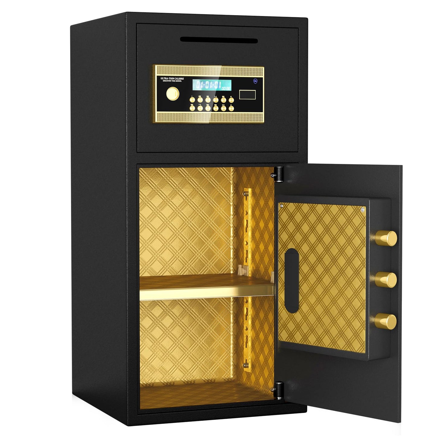GOWE Large Double-Door Coin-Operated Safe,Digital Security Safe with Fireproof and Waterproof Bag,6.0 Cubic Feet Safe Box with Hidden Code Function for Home,Office and Hotel