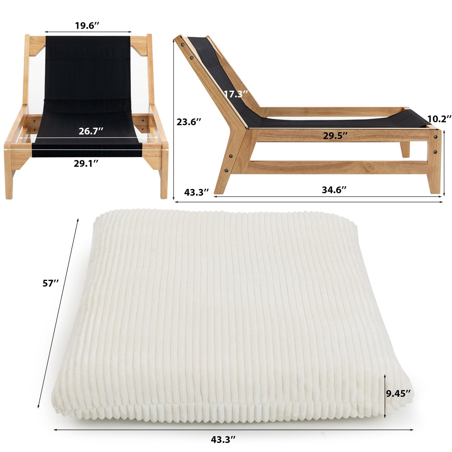 KEIKI Large Bean Bag Chair, Adults Kids Comfy Corduroy Small Couch with Wood Frame, Big Accent Beanbag Lounge Chairs Indoor, Lazy Cozy Floor Sofa Couches for Living Room Reading, Easy Assembly, Beige