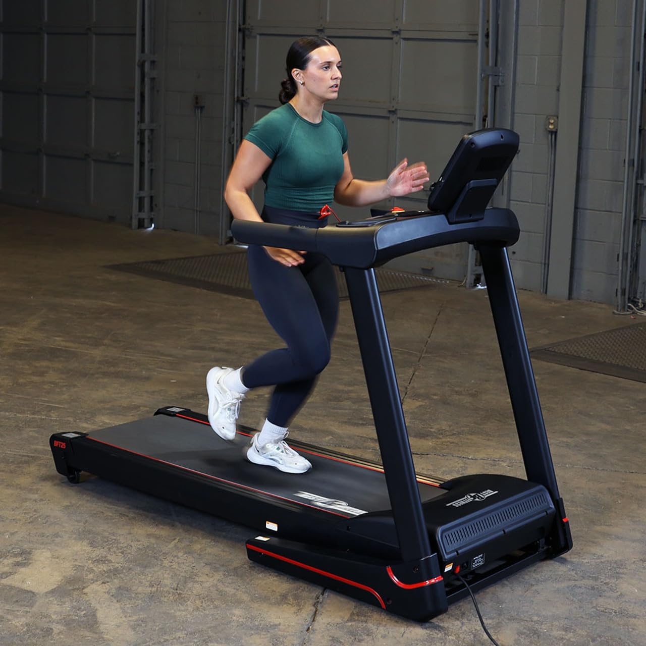 Body-Solid (BFT25) Foldable Incline Treadmill for Jogging & Walking, 300lbs. Weight Capacity, Speed Range 0.6-10 mph, Black