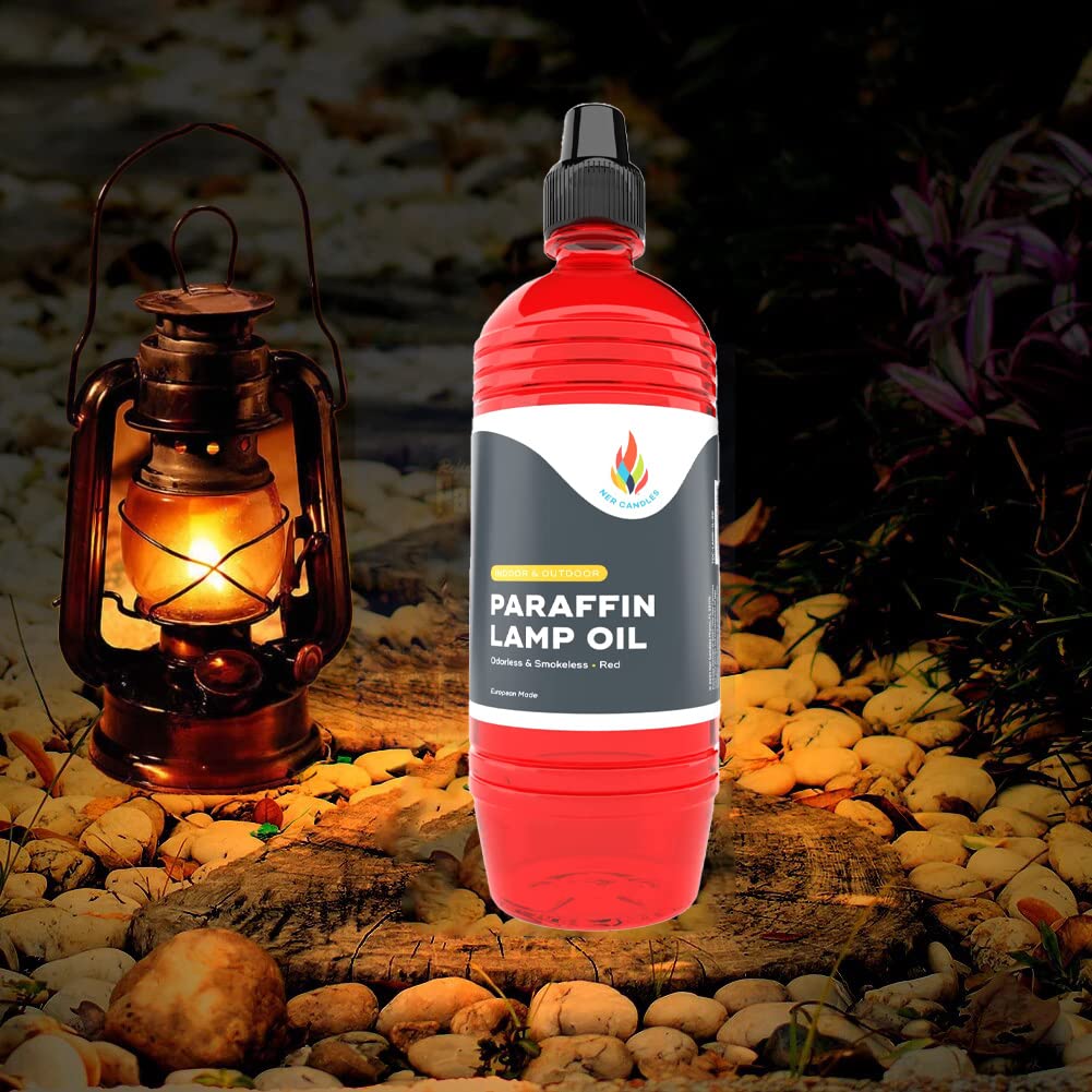The Dreidel Company Liquid Paraffin Lamp Oil - Smokeless & Odorless - 500mL - Red - Model EGFEWF