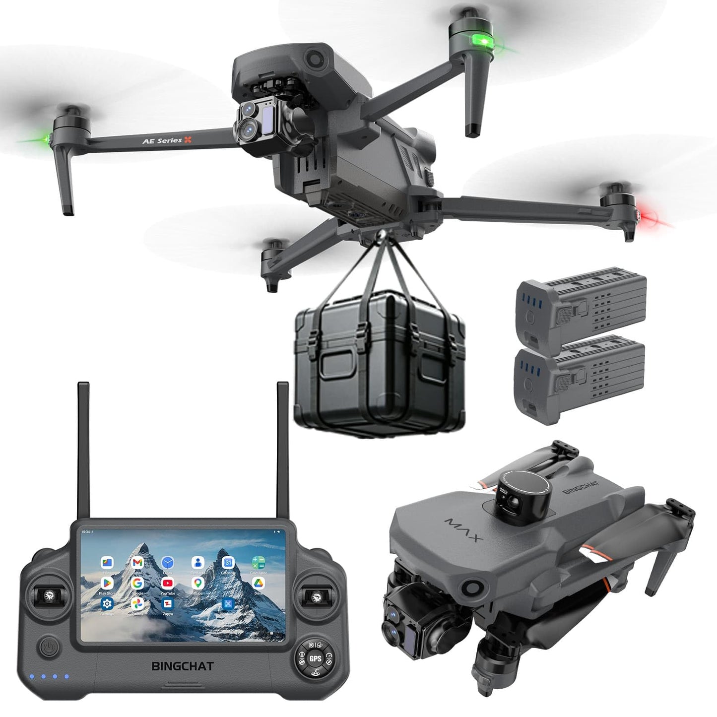2026 Professional Tablet Remote Pro Drones with Camera for Adults 4k Videos, 360 Obstacle Avoidance, Payload Release, 3-Axis Gimbal, Night Mode, 90 Minutes Long Batteries, 6 Miles Safe Long Range, Thermal Filter Mode, High Wind Resistance, Rainproof, Begi