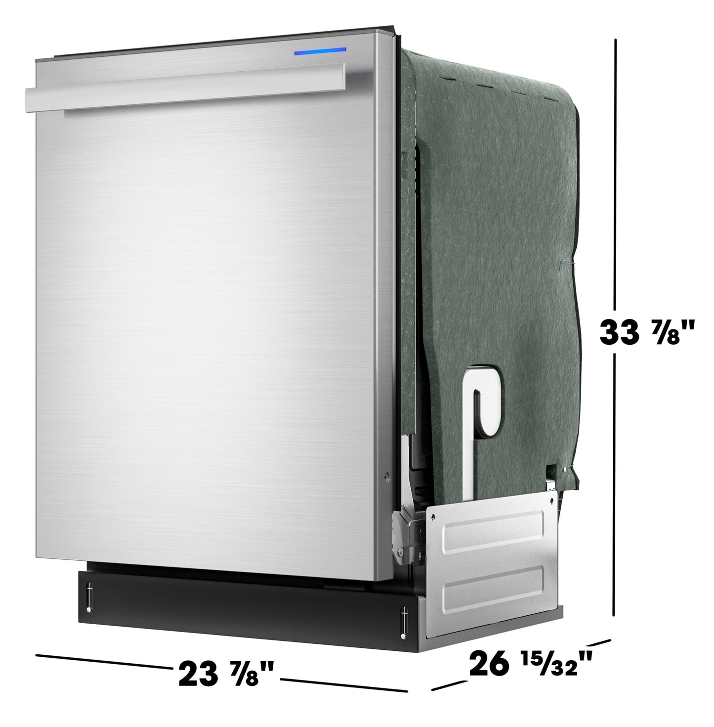 SHARP SDW6757ES Slide-In Dishwasher, Stainless Steel Finish, 24" Wide, Soil Sensors, Premium White LED Interior Lighting, Smooth Glide Rails, Heated Dry Option, Responsive Wash Cycles, Power Wash Zone