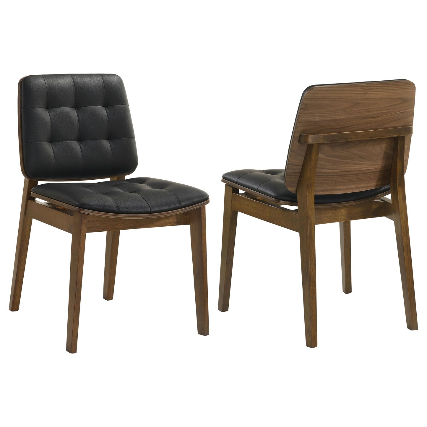 Coaster Home Furnishings - Redbridge - Wood & Faux Leather - Armless Dining Chairs with Tufted Faux Leather Upholstery - Home Kitchen & Dining Room - Set of 2 - Walnut - 106596