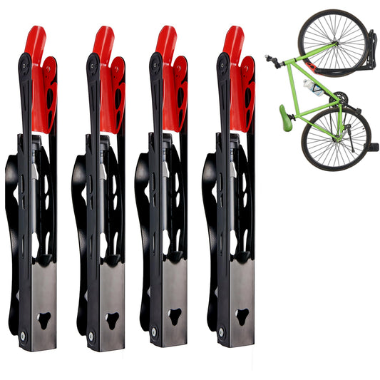 Wallmaster BIKEPAL Swivel Bike Rack, Wall Mounted Vertical Bike Storage Hanger, Space Saving for Home and Garage, 4 Pack