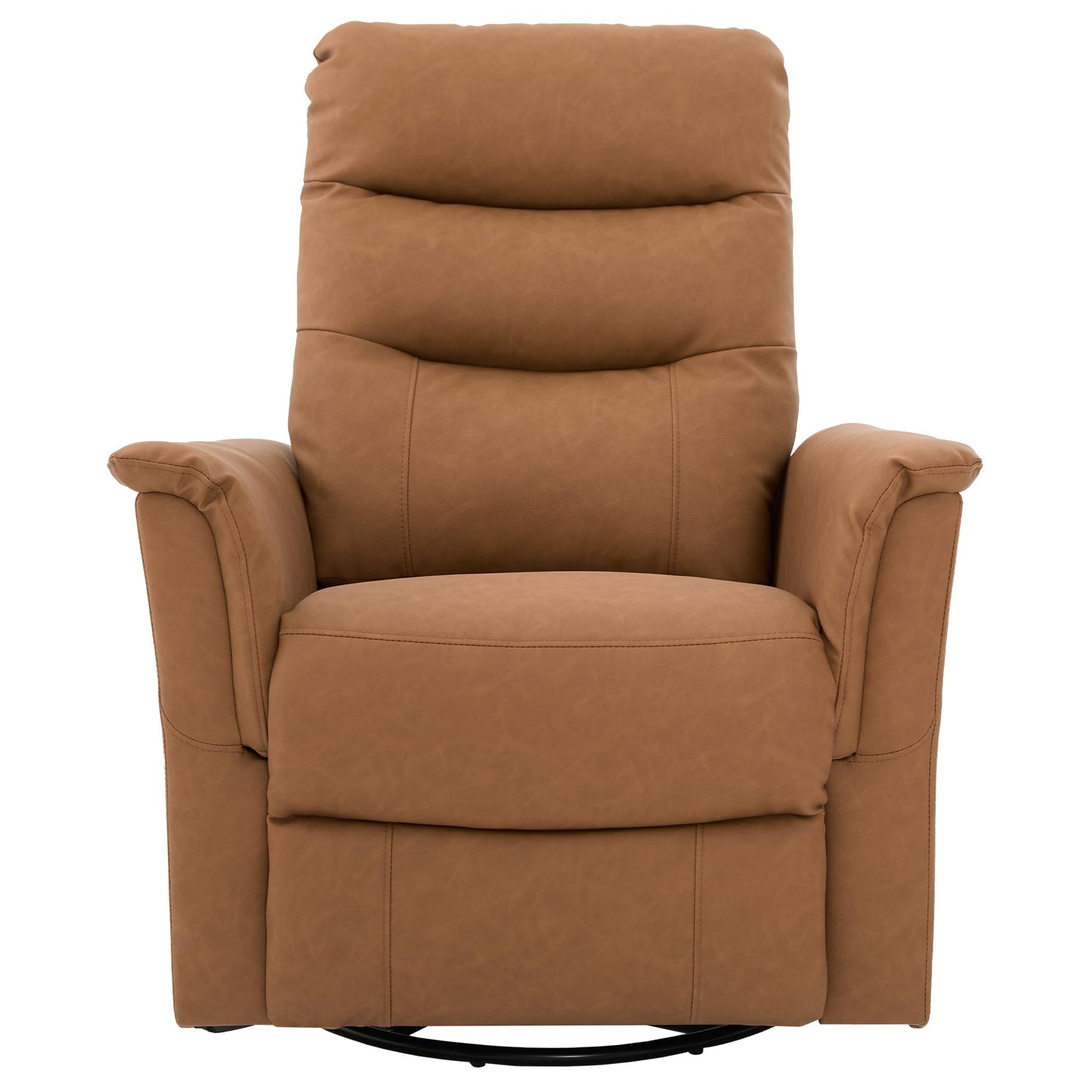 Christopher Knight Home Helen Massage Recliner Chair with 8 Points Function, PU Leather Upholstered Recliner Sofa with Two Adjustable Positions, Swivel Massage Chair with a Side Storage Pocket, Brown