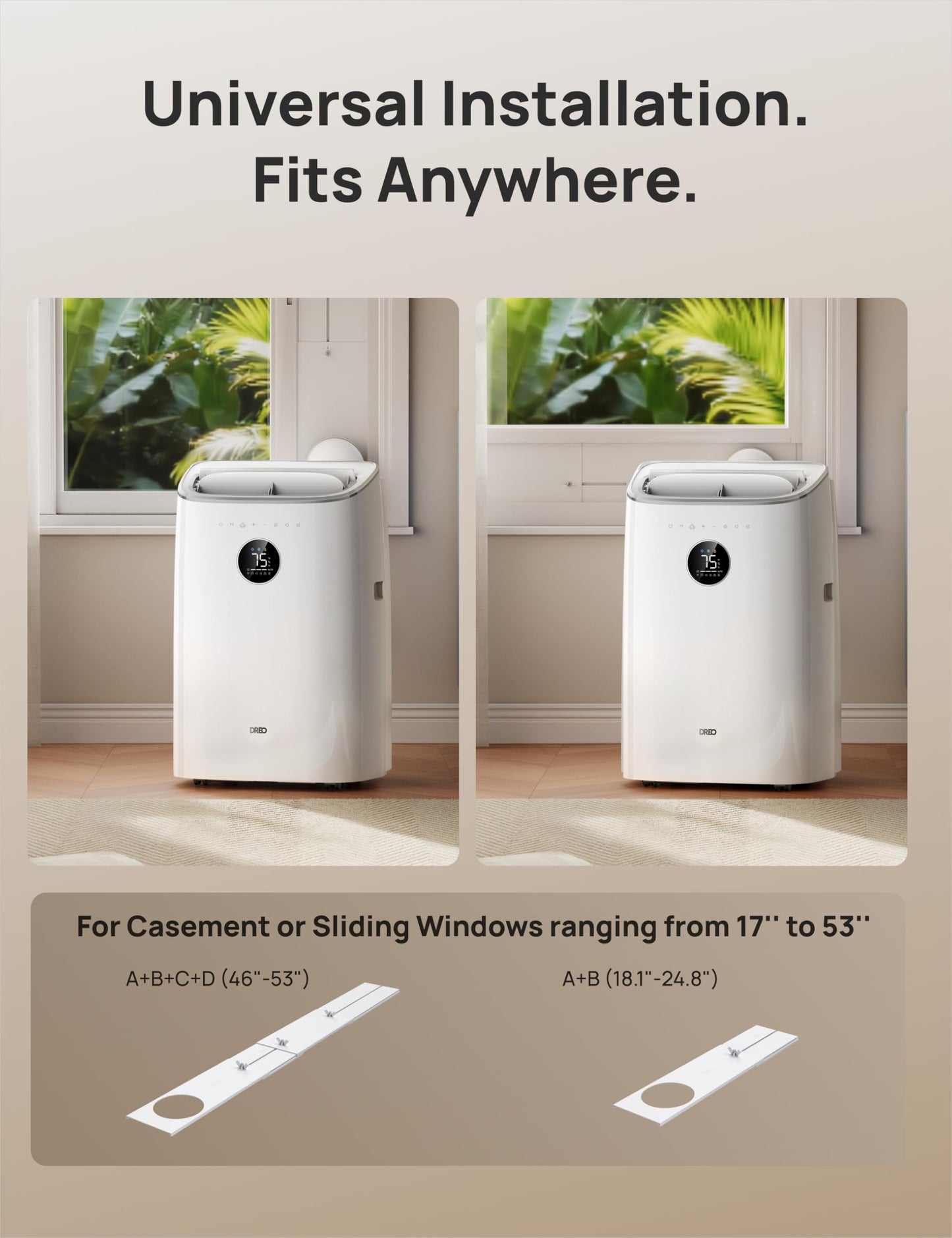 DREO Portable Air Conditioner 319S, 10000 BTU ASHRAE (6000 BTU DOE) Smart AC Unit for Bedroom with Drainage-free Cooling, Fan&Dehumidifier 3 in 1, APP/Voice/Remote, Quiet Standing AC for Room Indoors
