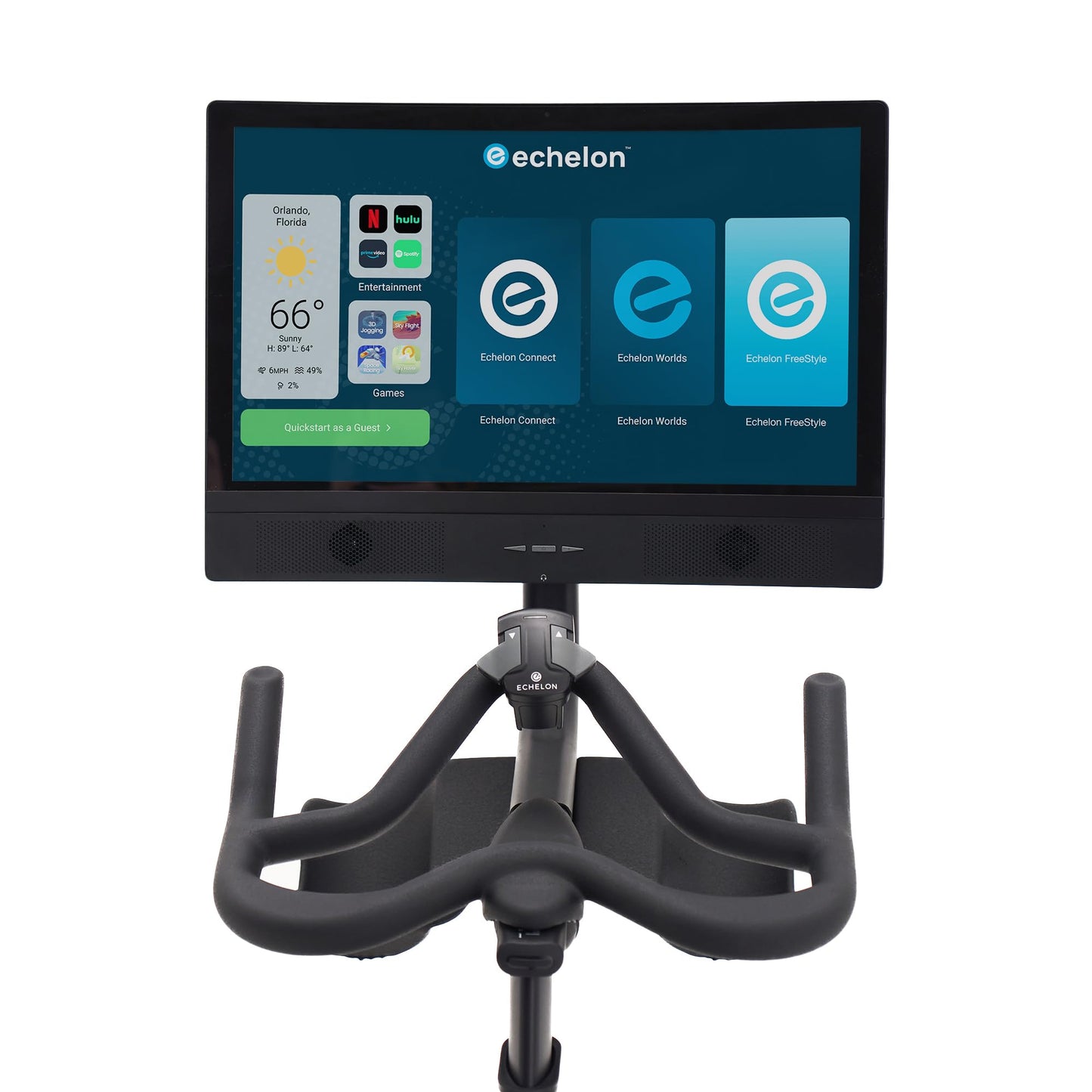 Echelon Connect EX-8s Smart Exercise Bike with 24 Inch HD Touchscreen, LED Flywheel, Bluetooth, 32 Resistance Levels, SPD Pedals, USB Port, Dumbbell Holders & Free 30-Day Echelon Fit App Membership