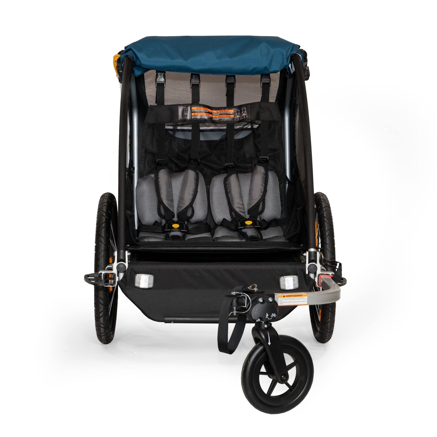 Burley Encore X | 2-Seat Bike Trailer & Stroller with Suspension, Padded Seats, Weather-Resistant Cover & Compact Fold