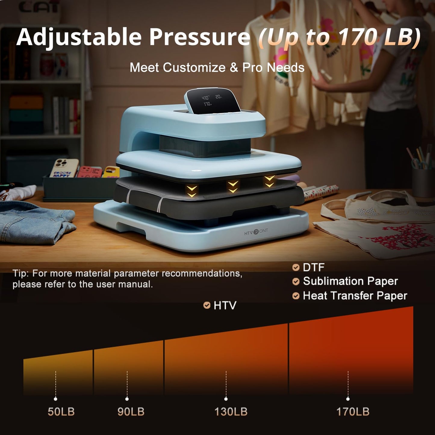 HTVRONT Auto Heat Press 2 - Heat Press Machine for T Shirts with Adjustable Pressure & Higher Heating Height, Heats Up Fast & Evenly Heat Press 15x15 for HTV, Sublimation, Heat Transfer Projects