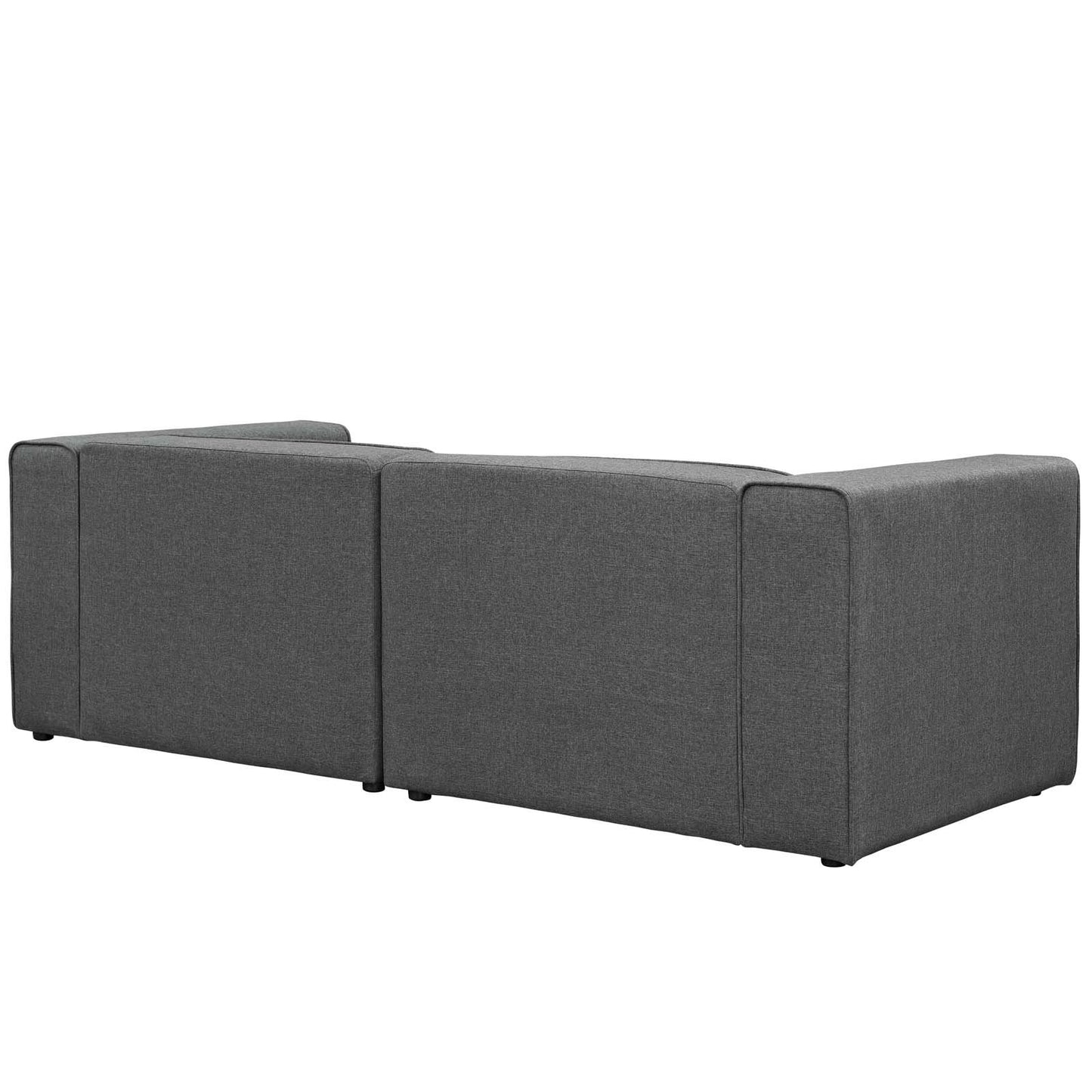 Modway Mingle Contemporary Modern 2-Piece Sectional Sofa Set in Gray