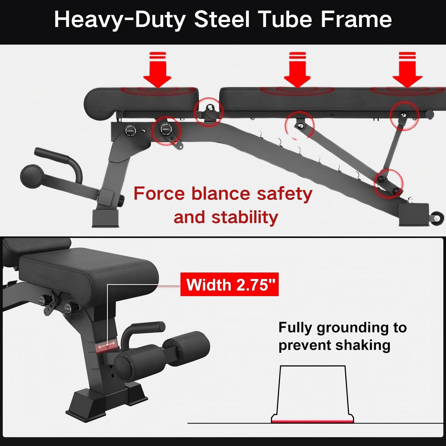 YOUTEN 1300 LB Weight Bench Heavy Capacity | 9-4-4 90° Adjustable Incline Decline Exercise Chair for Home Gym More Stable and Durable | Foldable Training Lifting Bench | Dragon Flag Handle for Abdominal Arm Workout