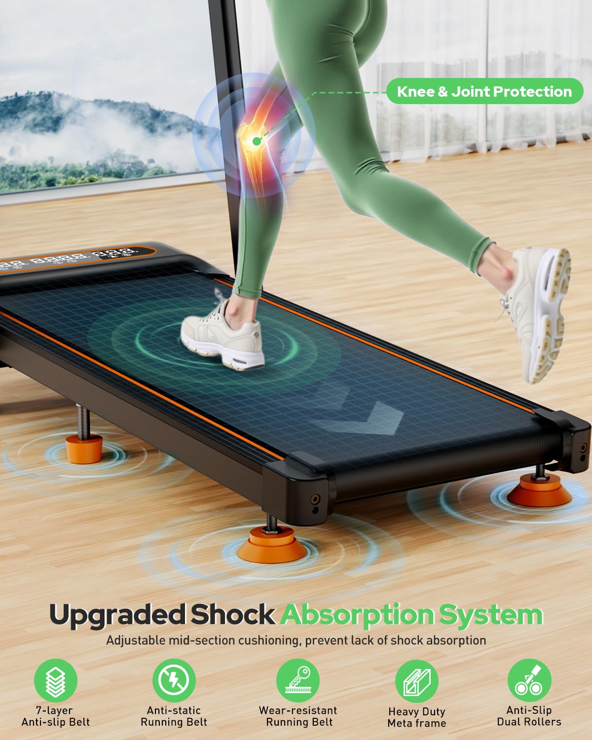 Walking Pad Treadmill with Incline, Upgraded 3.5HP Walking Pad with Handle Bar, 350Lbs Foldable Portable Treadmills for Home Office, 4 in 1 Under Desk Treadmill with Remote Control & APP, LED Display