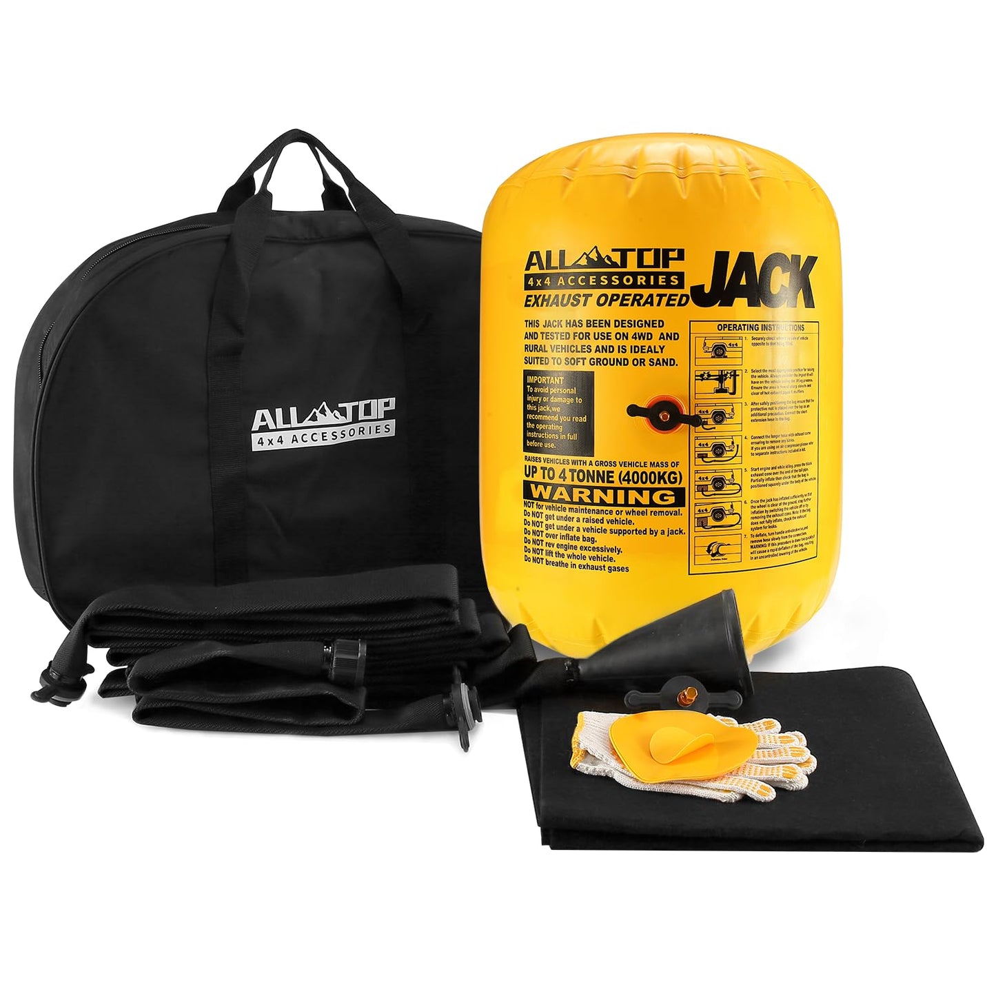 ALL-TOP Off-Road Exhaust Air Jack, 31inch Lift 8800Lbs Capacity, Inflatable Soft Jack for Low Clearance, fits Air Compressor & Exhaust