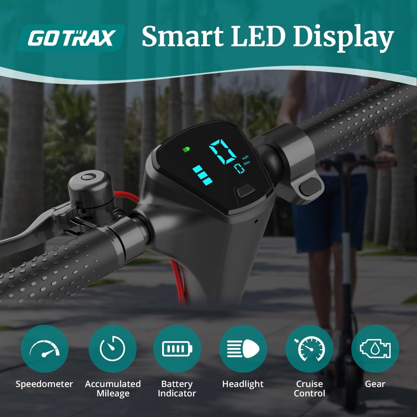 Gotrax APEX MAX Electric Scooter, 8.5" Solid Tires, Max 18 Mile and 18Mph 350W Motor with Rear Single Shock, Bright Headlight and Taillight and Cruise Control, Foldable Escooter for Adult