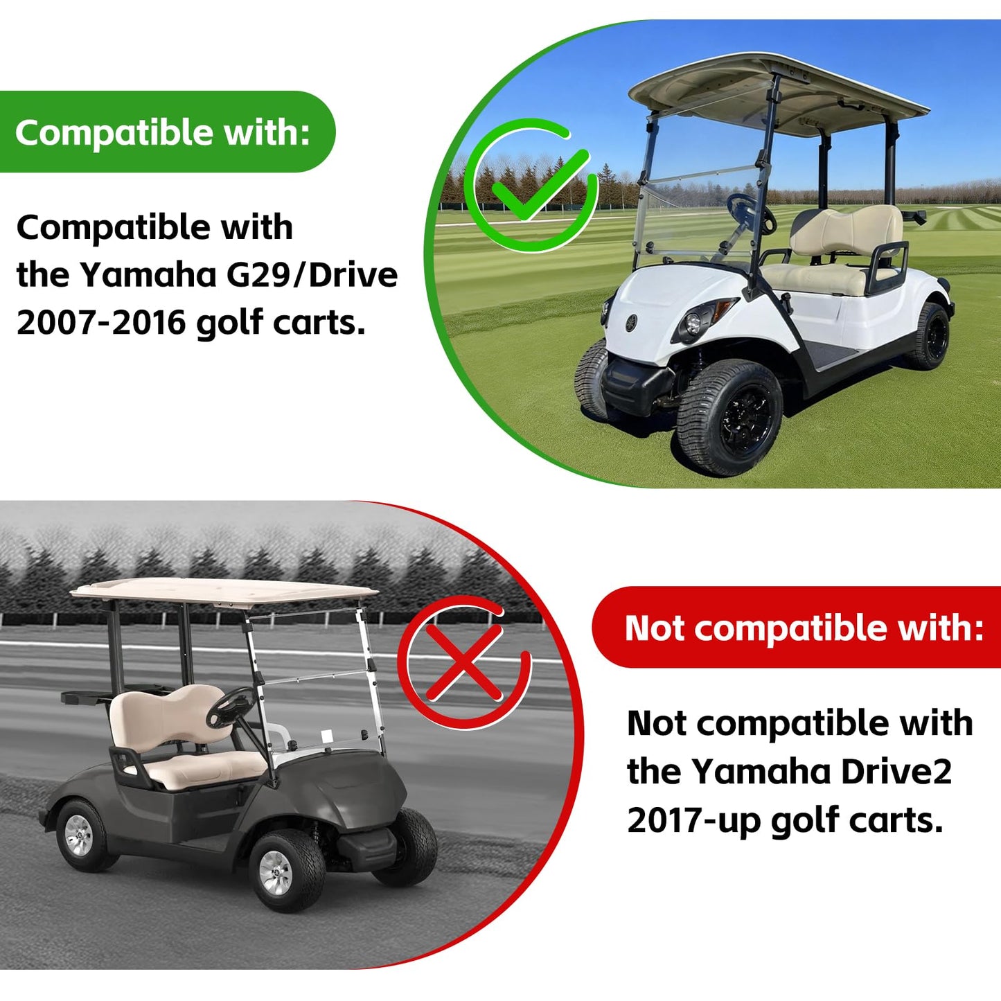Shu-Ran Golf Cart Front Seat Bottom and Back Rest Cushion Assembly Kit Replacement for Yamaha G29/Drive 2007-2016,Gray
