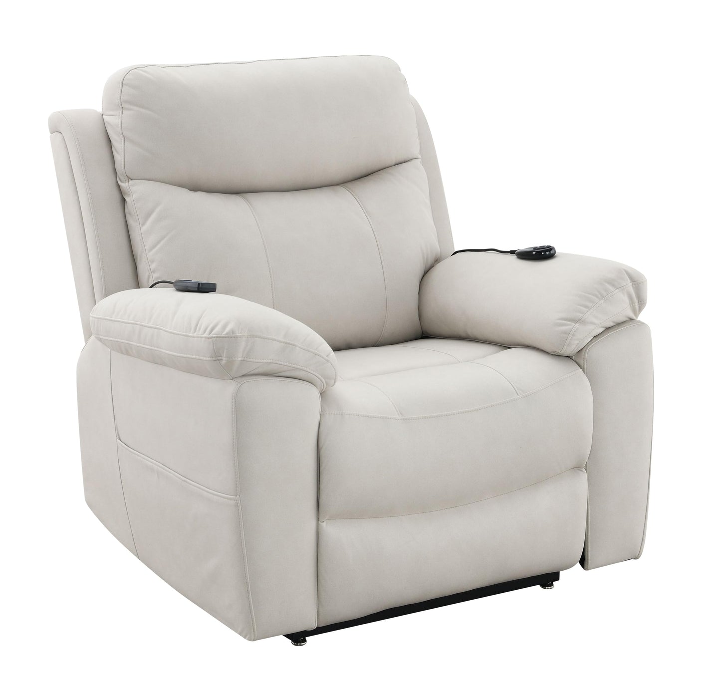 Acme Chriki Microfiber Upholstered Power Recliner with Lift & Massage in Beige