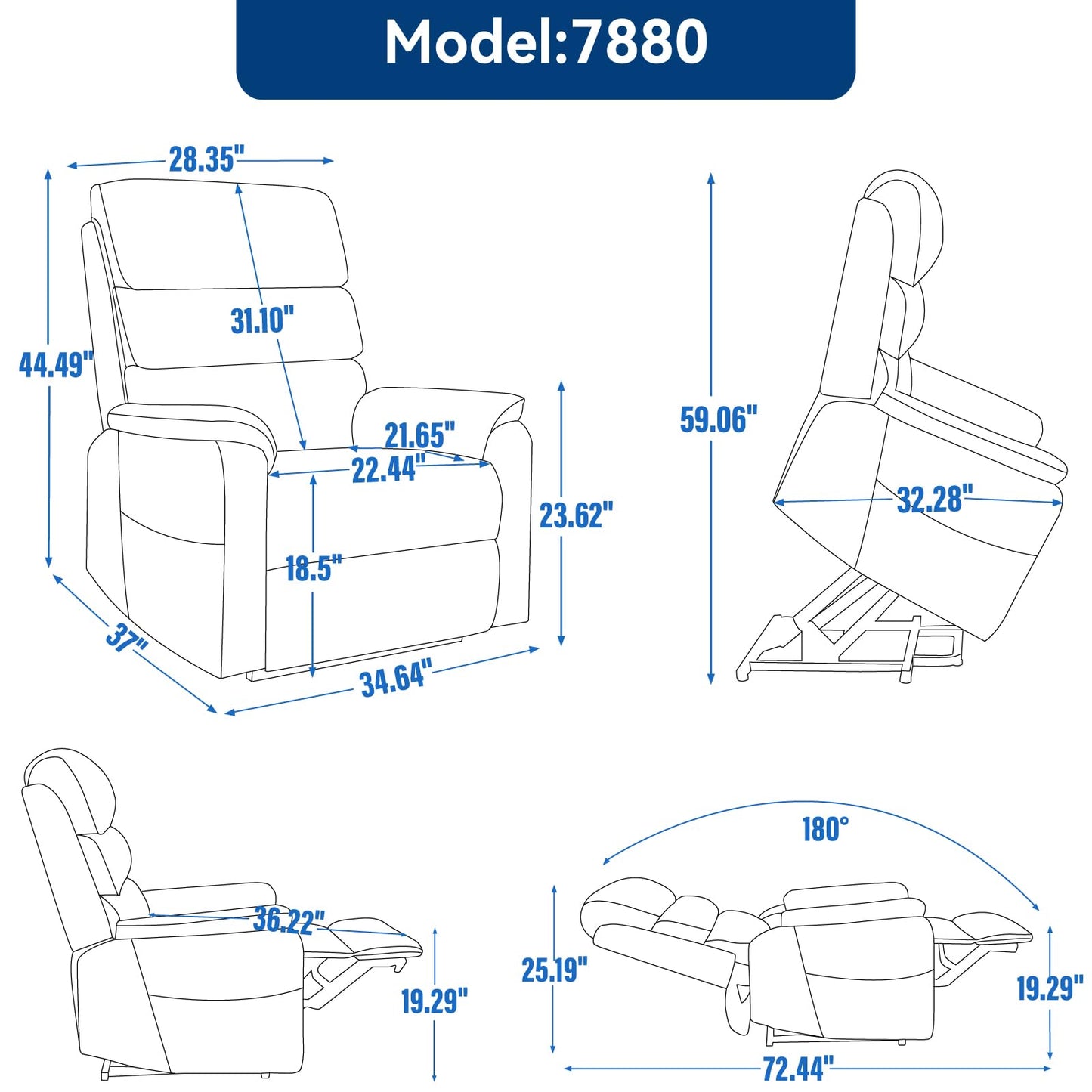 KEIKI Oversized Recliner Chair Dual Motor Power Lift Leather Recliner Chair with Heat and Massage, Infinite Position Power Reclining Simple Modern Chaise Lounge Chair Indoor, Yellow Brown