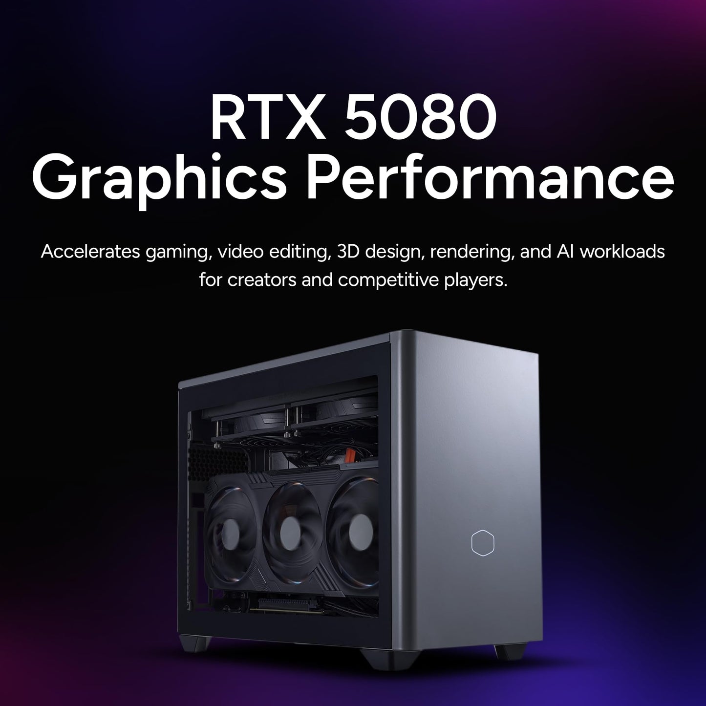 Cooler Master NR2 Pro Gaming PC – AMD RYZEN 7 9800X3D, NVIDIA GeForce RTX 5080 16GB, 32GB DDR5 6000MHz, 2TB Gen4 M.2, Windows 11, V850 SFX Gold PSU, Compact Mini ITX Desktop PC