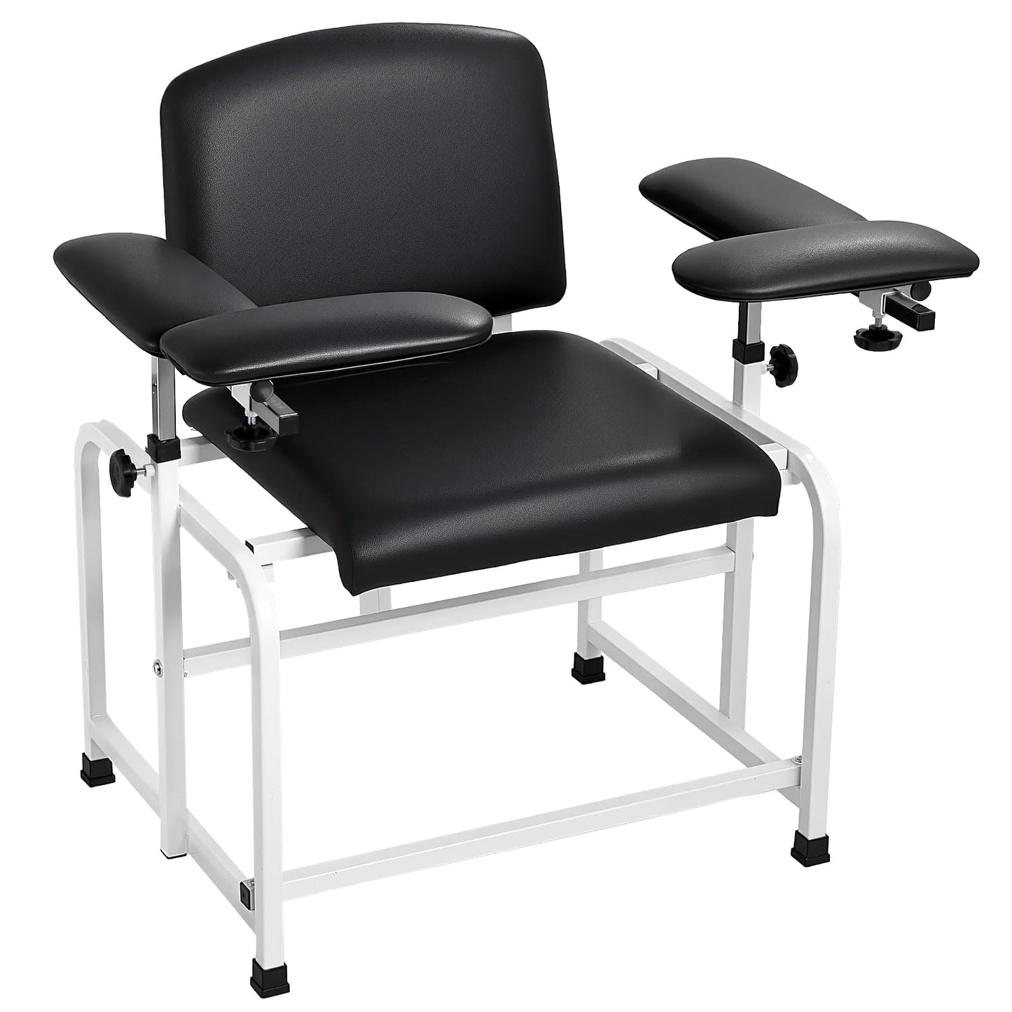 VEVOR Phlebotomy Chair 750LBS Capacity Blood Draw Medical Chair, Comfortable Blood Drawing Chairs with Adjustable Armrests, Soft Padded Seat, Easy-to-Clean PVC Leather for Hospitals Clinics