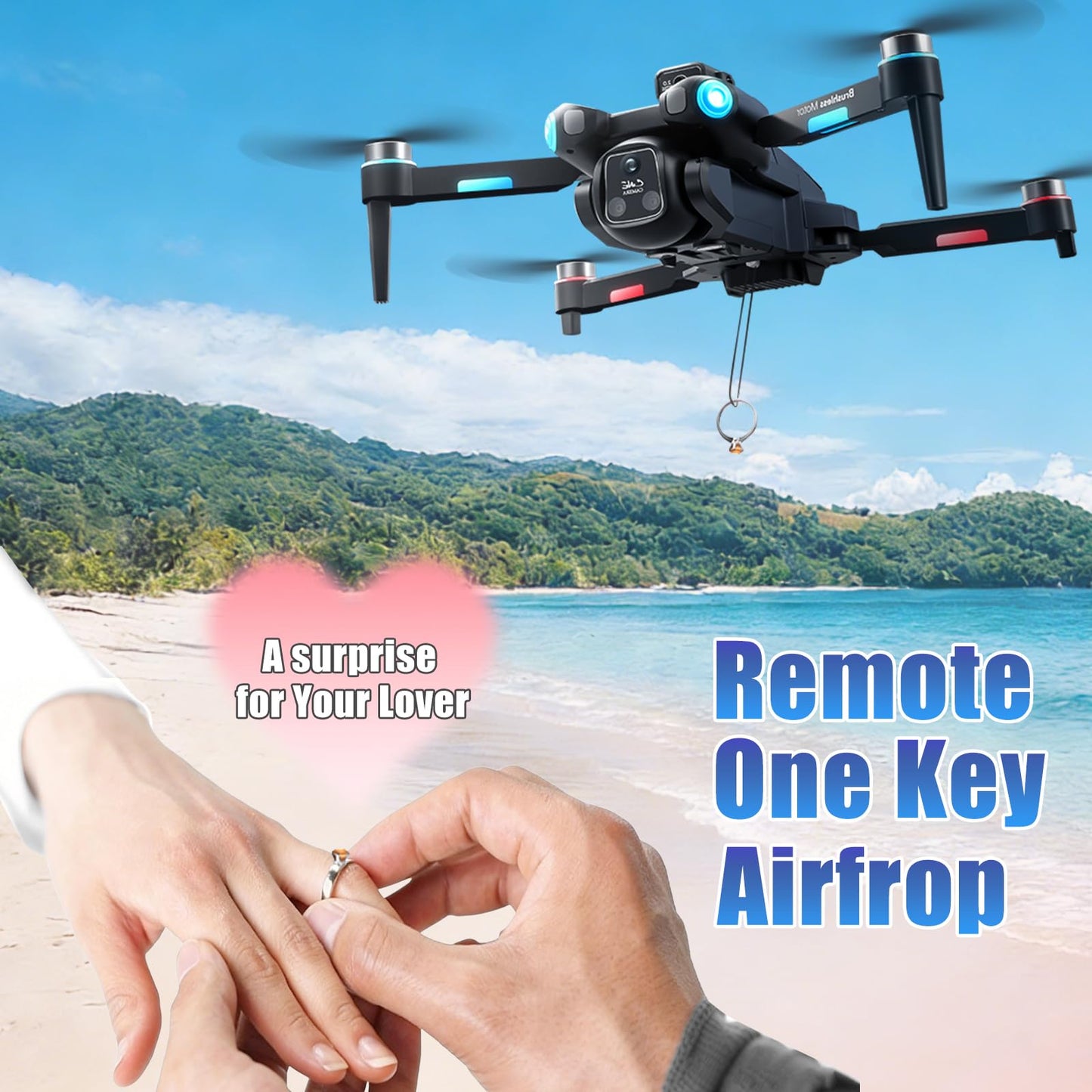 A189 GPS Drones with Camera for Adults 4K, 60Min Flight Time, 360° Obstacle Avoidance, 4.5" FPV Screen, 9842FT Long Control Range RC Quadcopter, One-Key Airdrop, Auto Return, Follow Me, Foldable Easy Fly Drones for Beginners, Birthday Gift, Under 249g