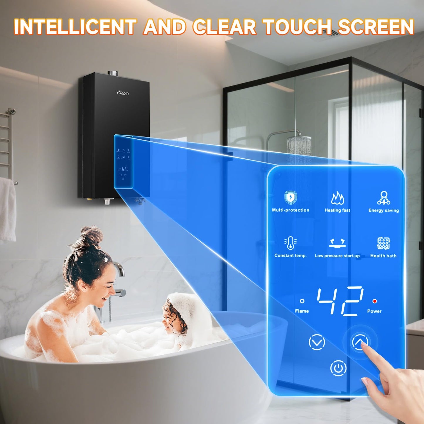 Natural Gas Tankless Water Heater, 4.21GPM 16L Indoor,Constant propane water heater,Instant Hot Natural Gas Water Heater with Fahrenheit Digital Display,Multi-Protection