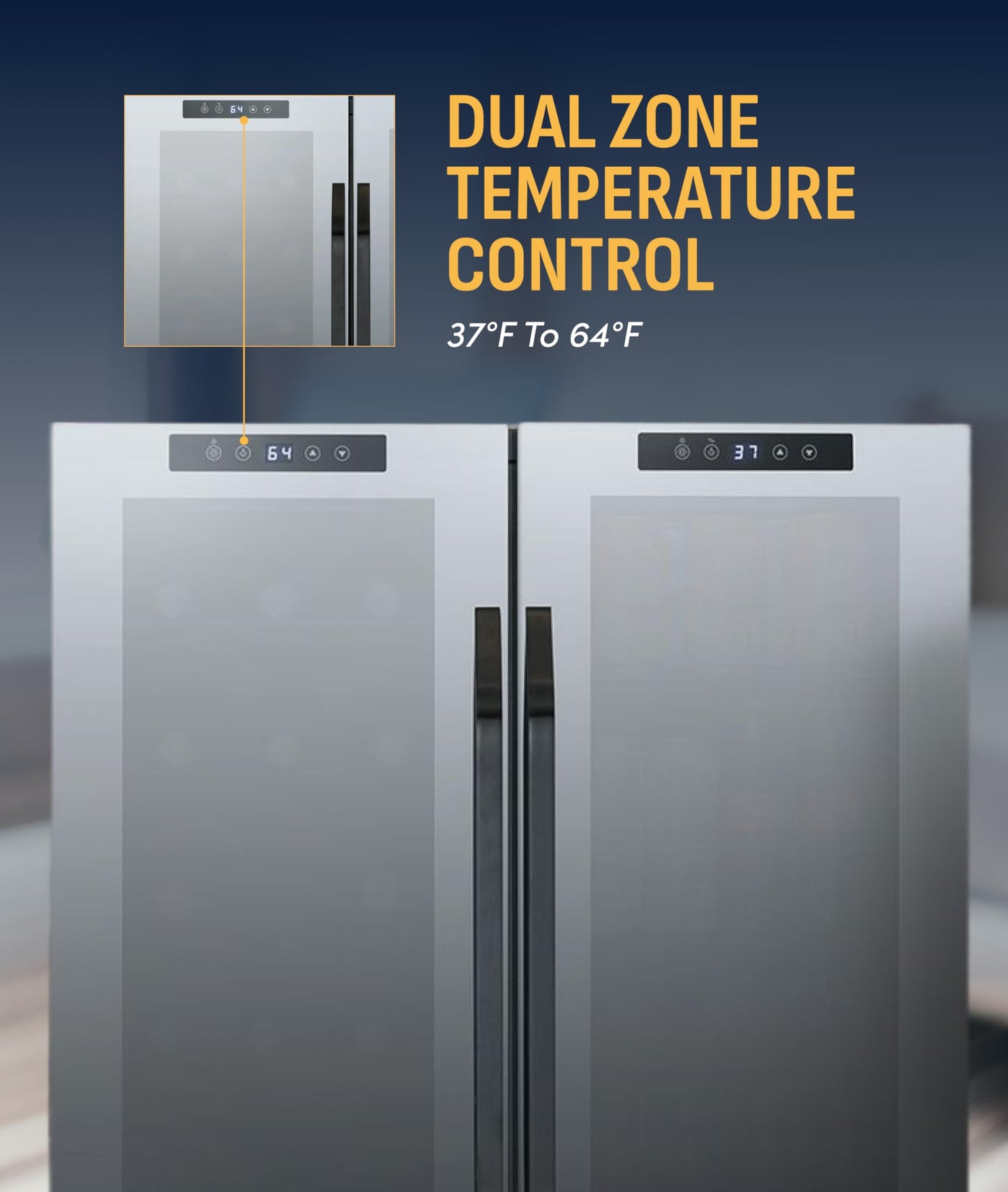 NewAir 27" Dual Zone Beverage Refrigerator & Wine Cooler for 18 Bottles & 59 Cans | Freestanding or Built-In Under Counter Mini Fridge for Beer, Wine and Soda | Black