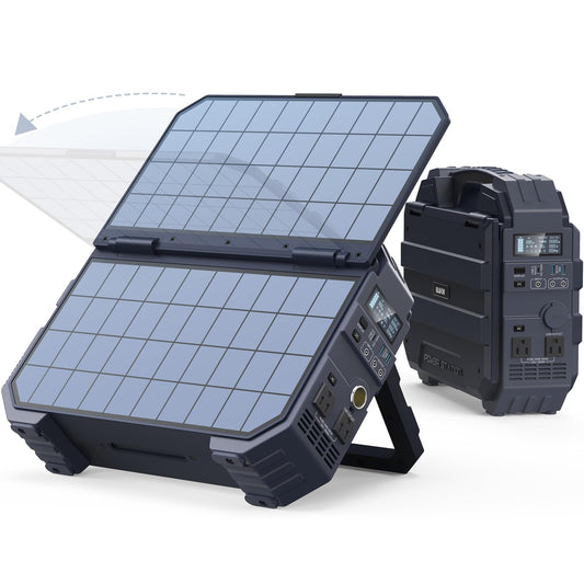 BLAVOR Portable Power Station 1600W (Peak 3200W), Built-in Solar Panel, 1024Wh LiFePO4 Battery, 100W USB-C Fast Charge, Solar Generator for Home Backup, Camping, Power Outages & RV