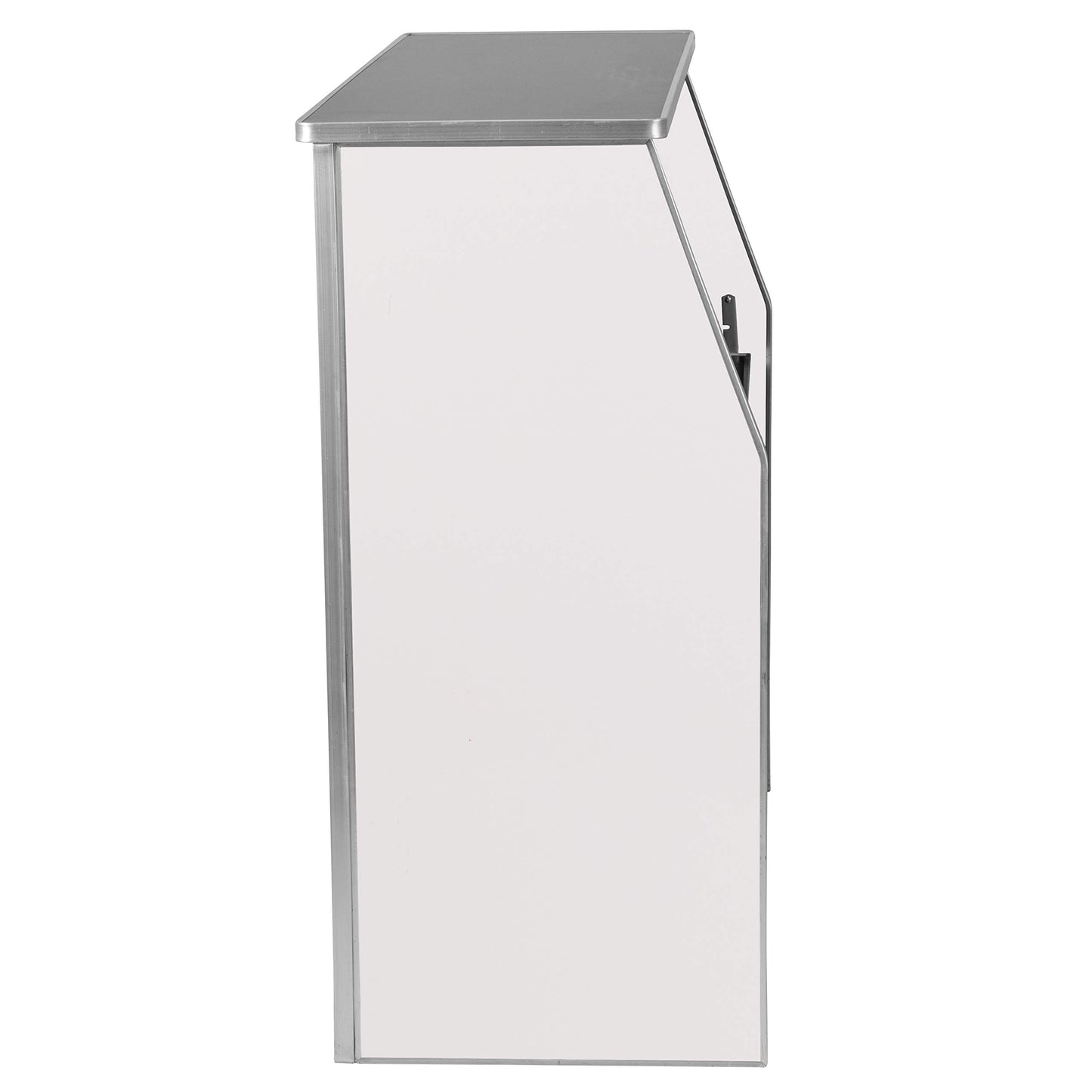 Flash Furniture 4' Folding Portable Event Bar with Top and Middle Shelves, Mobile Laminate Foldable Bar for Parties and Events, White