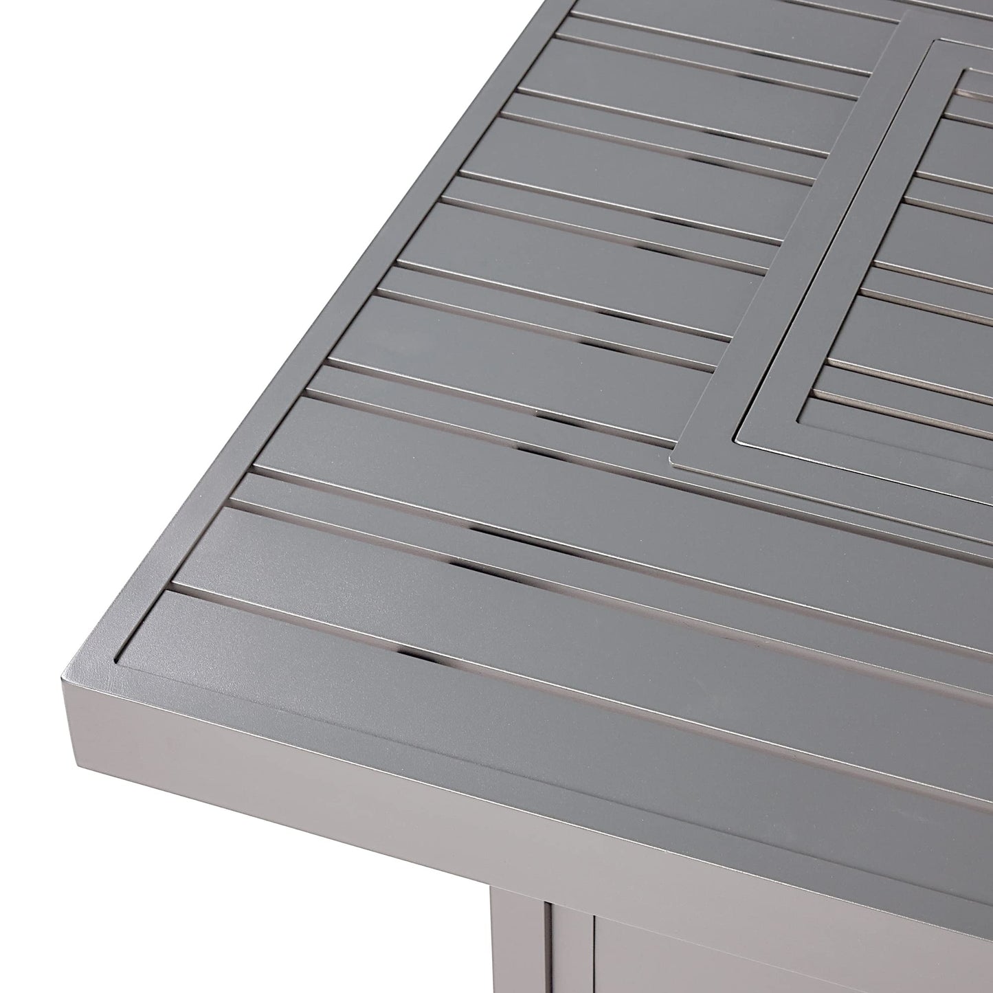 Oakland Living Rectangular 48 in. x 36 in. Aluminum Propane Fire Pit Table, Glass Beads, Two Covers, Lid, 57,000 BTUs in Grey Finish