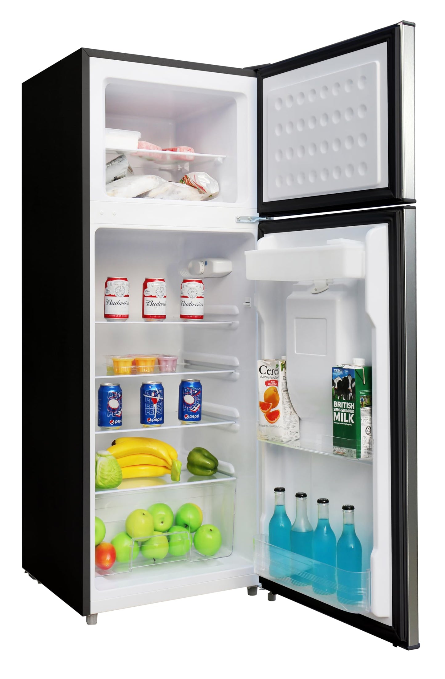 Frigidaire Platinum Fridge Freezer Combo, 7.5 cu. ft. Capacity Apartment Size Fridge with Freezer, Built-in Water Dispenser, Quicksilver