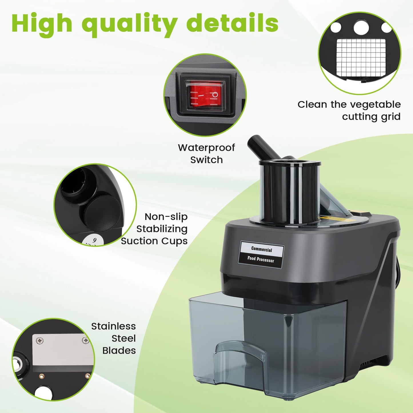 5-In-1 Electric Vegetable Chopper,Commercial Food Dicer,Veggie Food Dicer for Dicing, Slicing, Grating and Julienning,Multifunctional Food Cutter for Commercial and Home Use