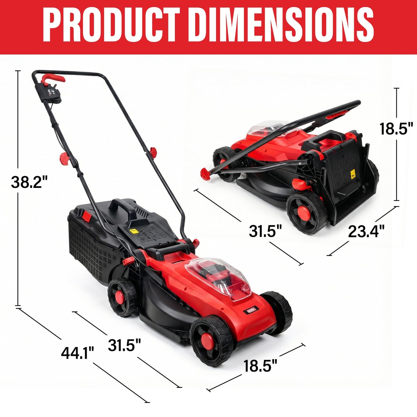 MZK 20V 13" Electric Lawn Mower, Brushless Cordless Lawn Mower with 4-Position Height Adjustment, Walk-Behind Push Mowers with 8 Gallon Grass Bag, 2 x 4.0Ah Batteries & Charger Included, LM13G8